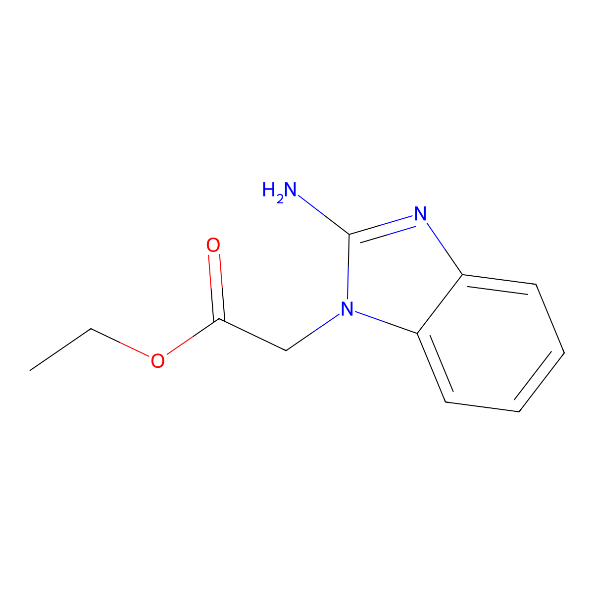 ethyl 2-(2-amino-1H-1,3-benzodiazol-1-yl)acetate molecular structure, CAS 131705-47-0