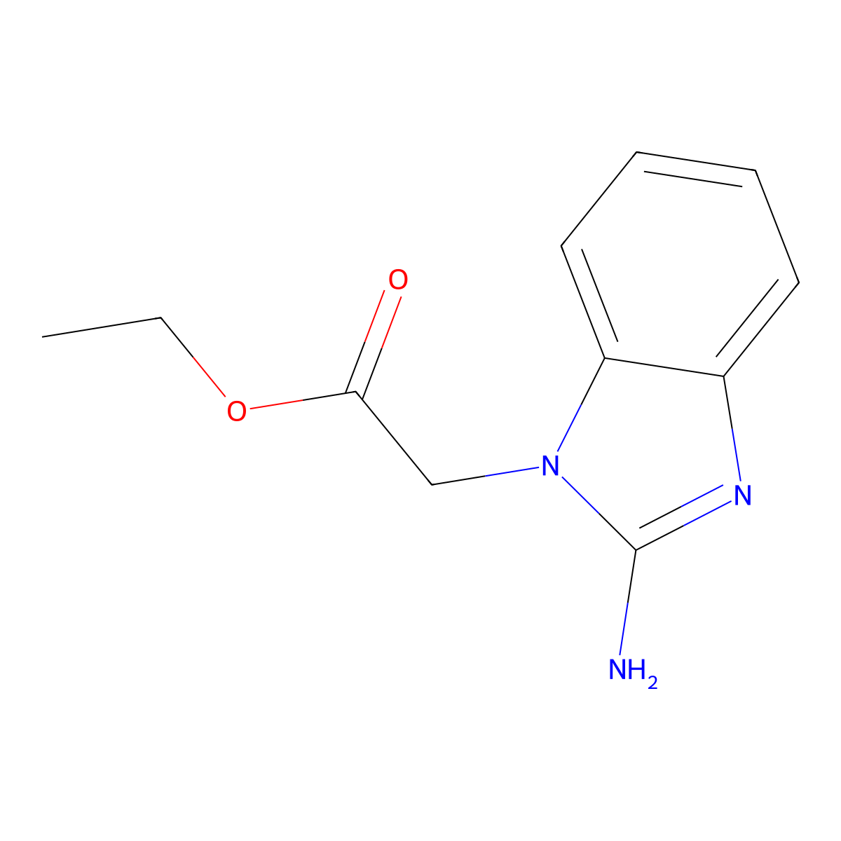 ethyl 2-(2-amino-1H-1,3-benzodiazol-1-yl)acetate molecular structure, CAS 131705-47-0