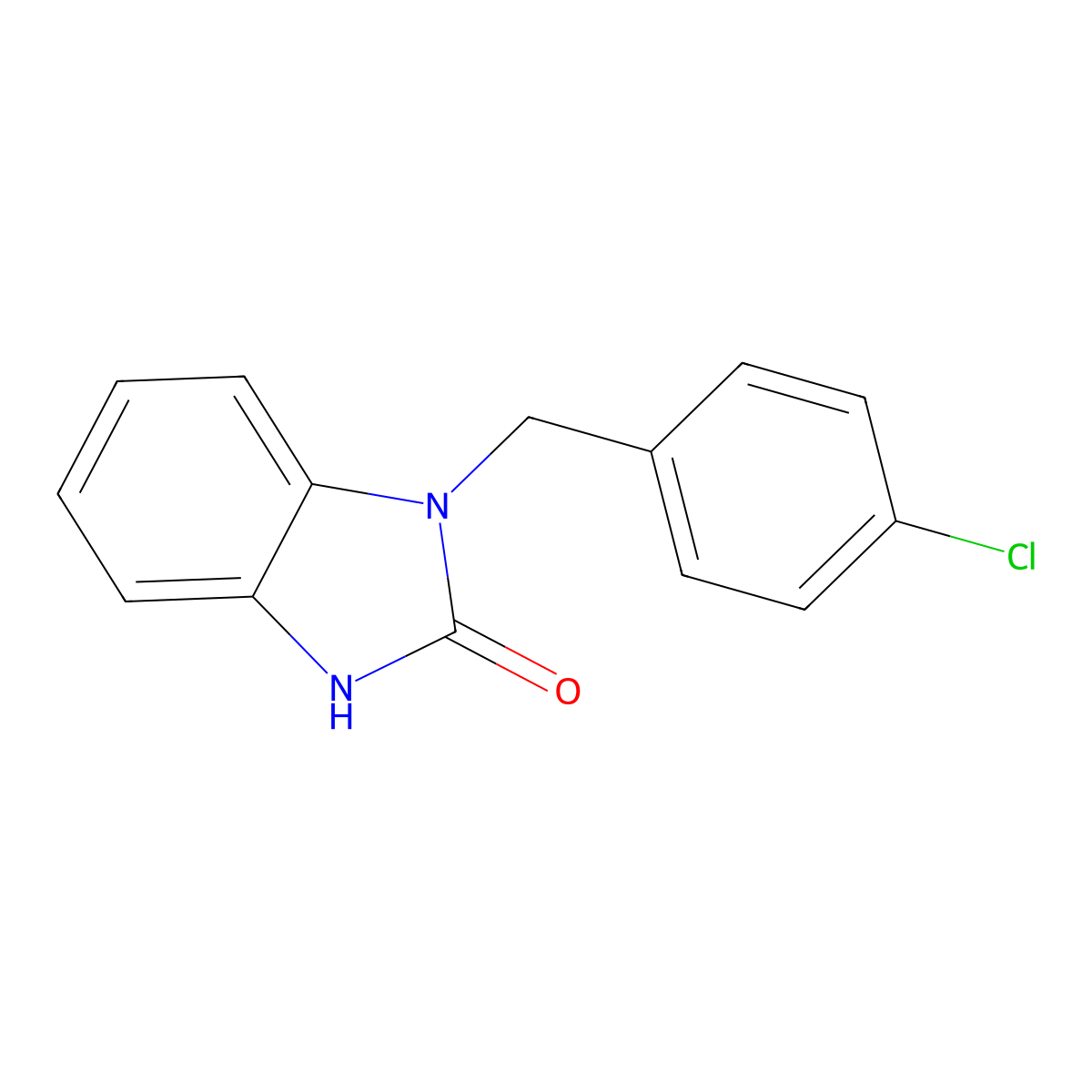 1-(4-chlorobenzyl)-1,3-dihydro-2H-benzimidazol-2-one molecular structure, CAS 131705-70-9