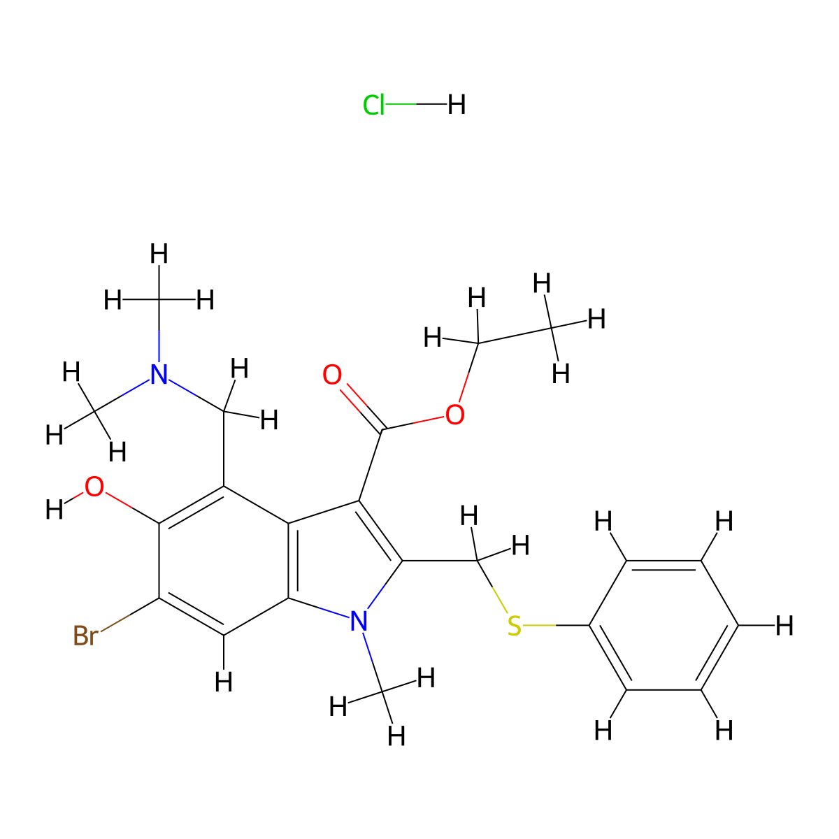 Arbidol molecular structure, CAS 131707-23-8