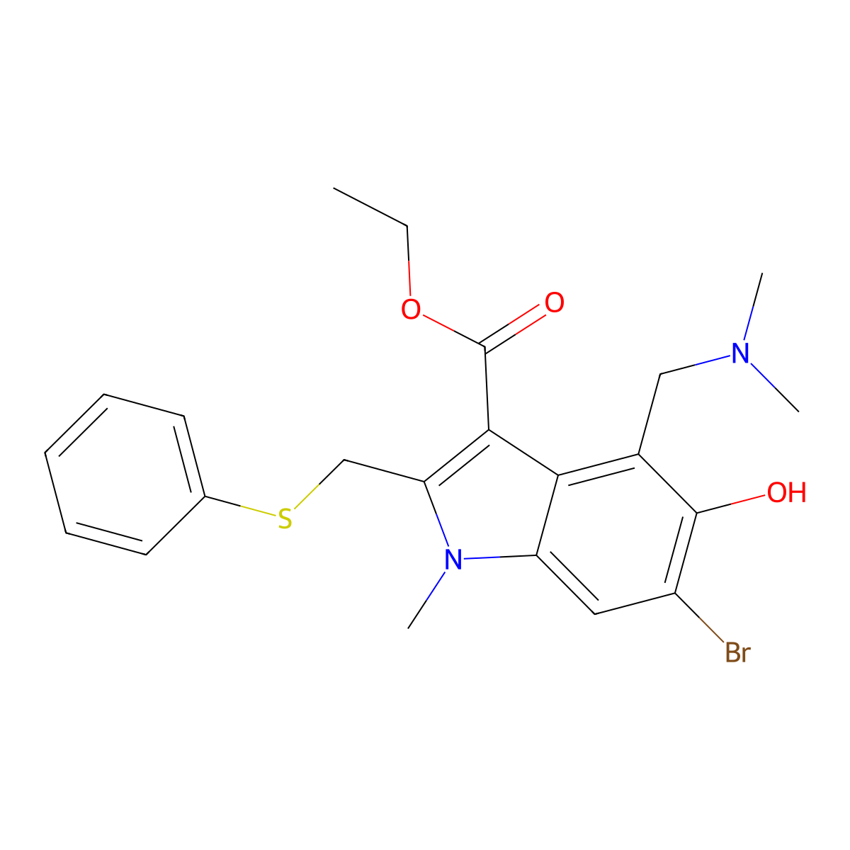 Umifenovir molecular structure, CAS 131707-25-0