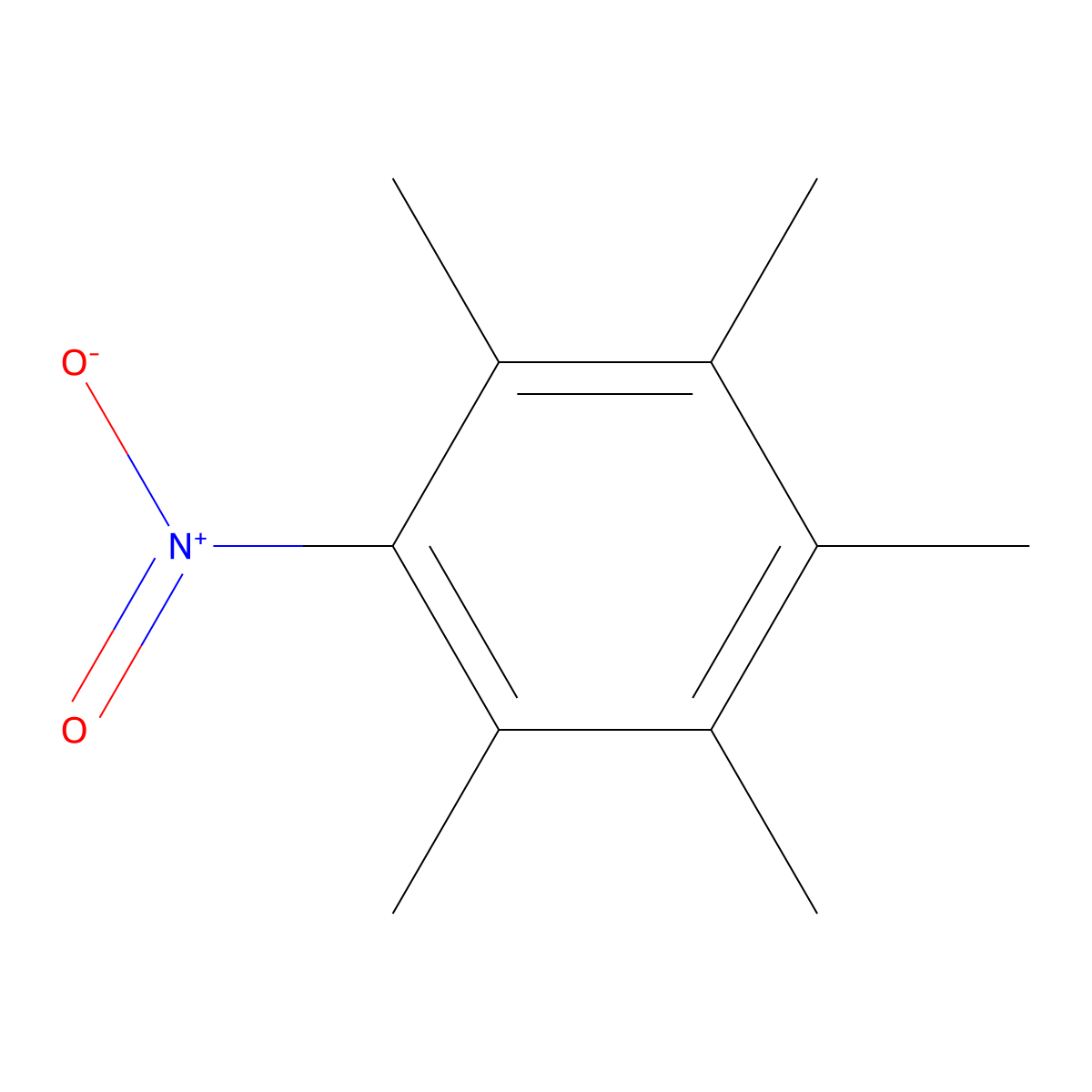 Pentamethylnitrobenzene molecular structure, CAS 13171-59-0