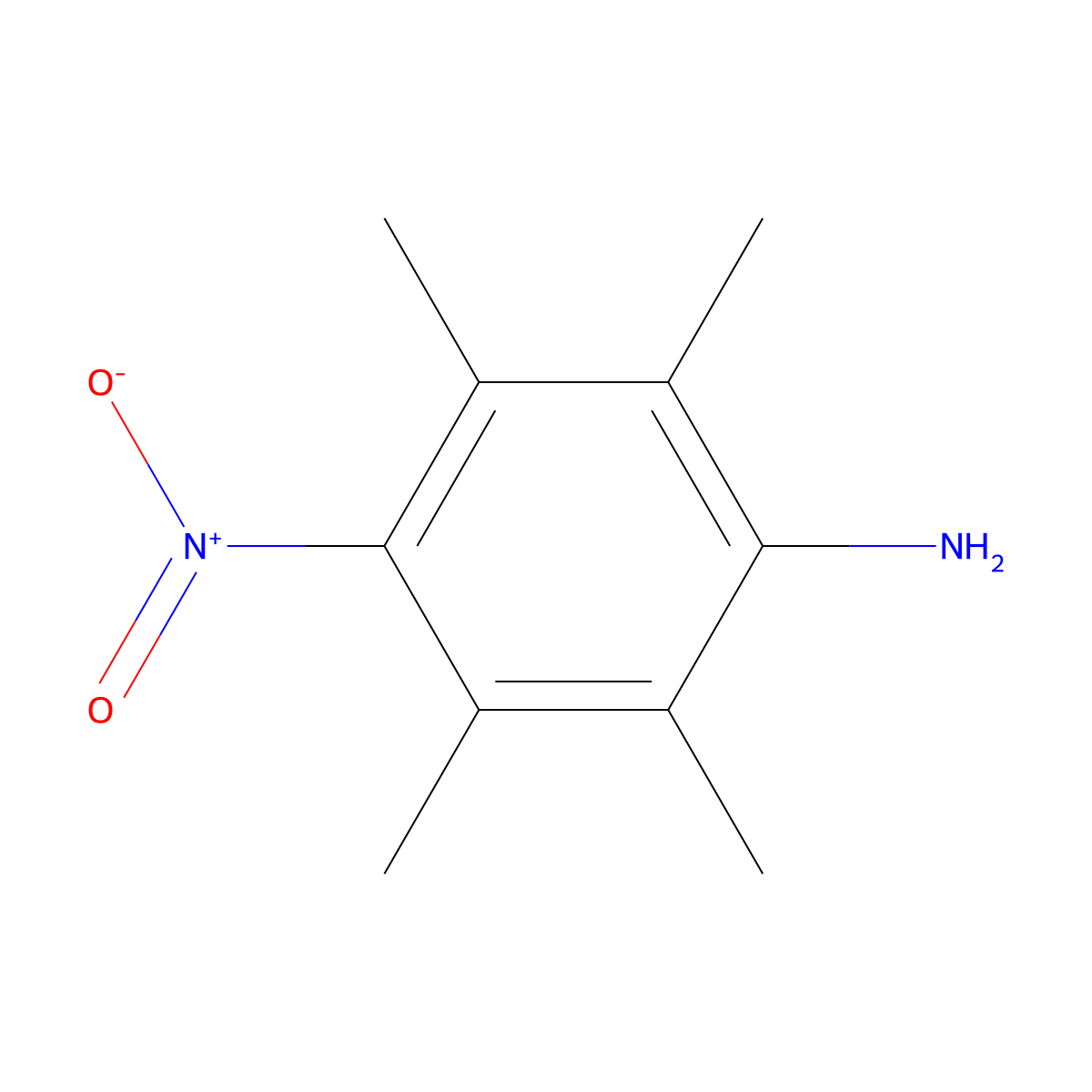 2,3,5,6-Tetramethyl-4-nitroaniline molecular structure, CAS 13171-61-4