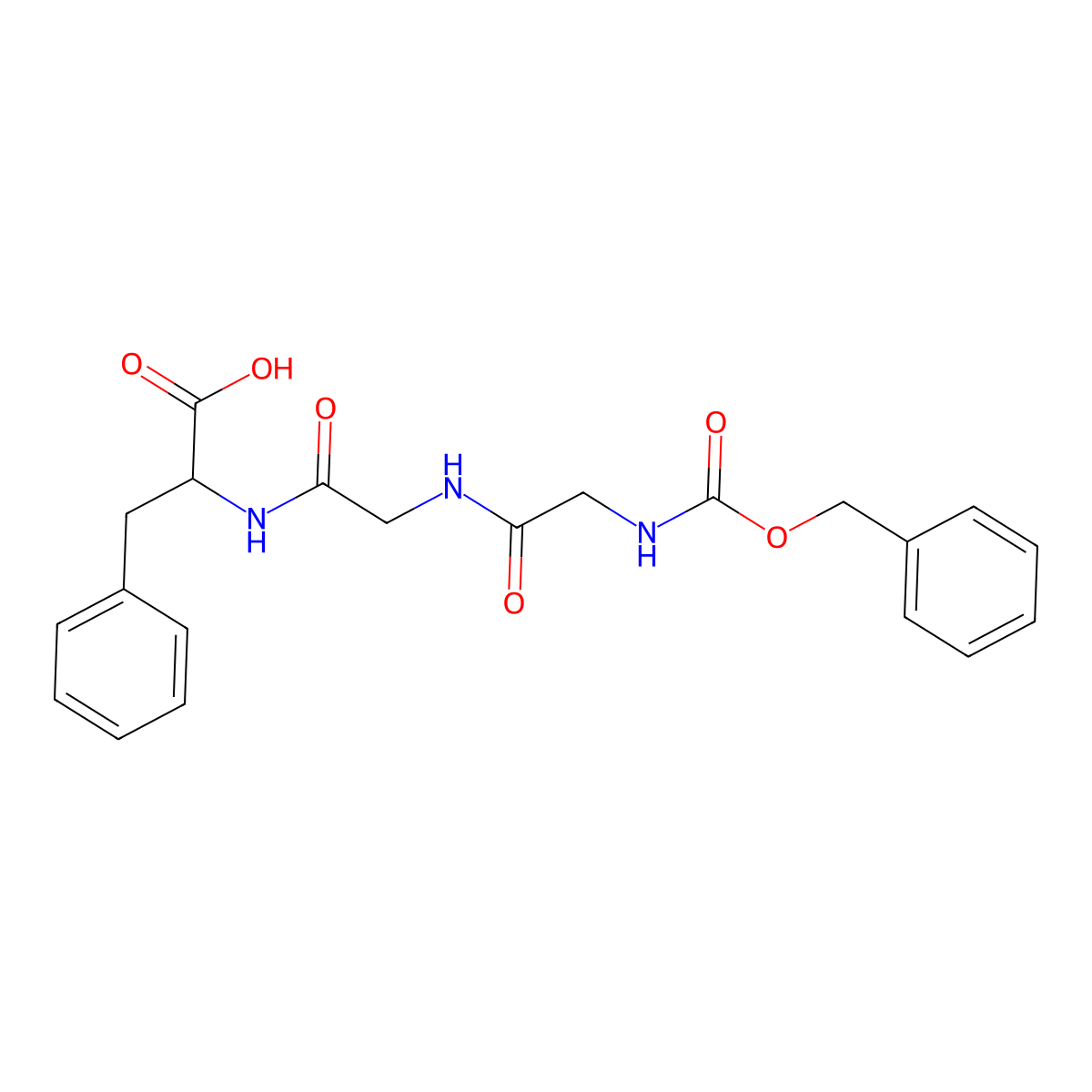 Z-Gly-Gly-Phe-OH molecular structure, CAS 13171-93-2