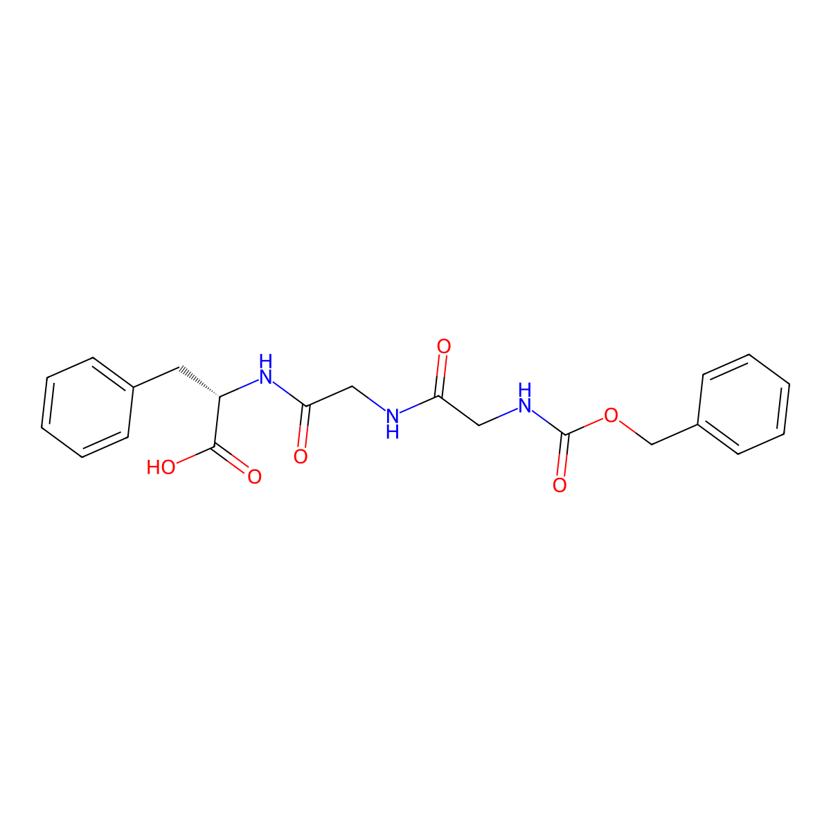 Z-Gly-Gly-Phe-OH molecular structure, CAS 13171-93-2