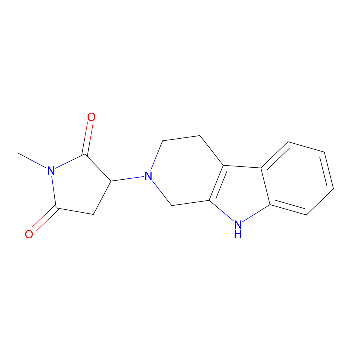 1-methyl-3-(1,3,4,9-tetrahydro-2H-beta-carbolin-2-yl)pyrrolidine-2,5-dione molecular structure, CAS 131713-15-0