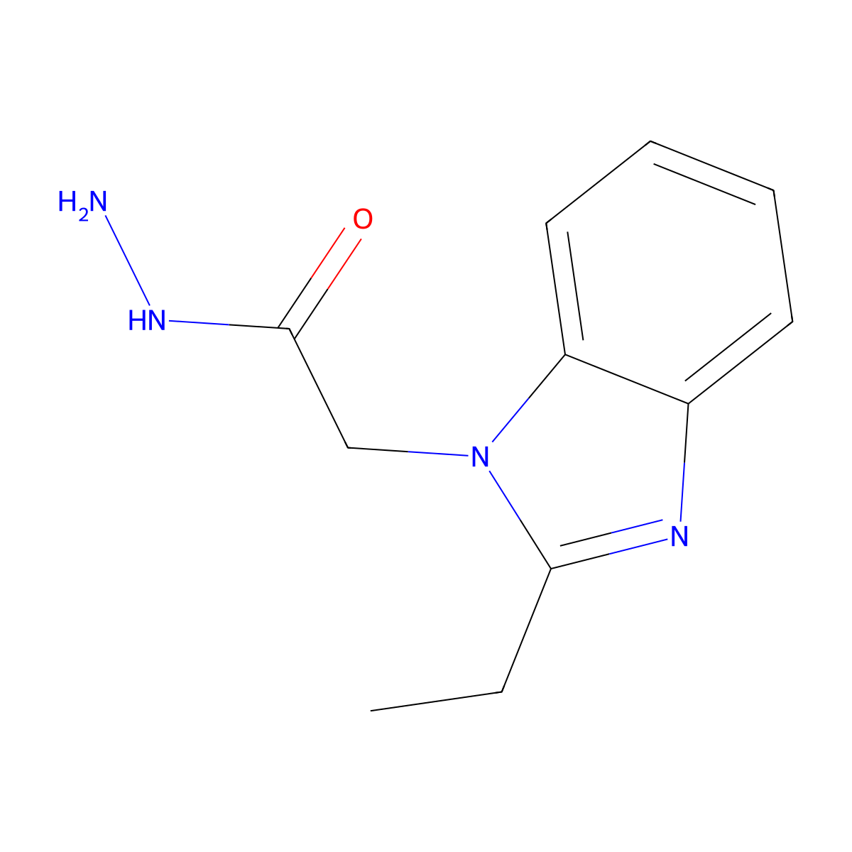 2-(2-ethyl-1H-1,3-benzodiazol-1-yl)acetohydrazide molecular structure, CAS 131717-37-8