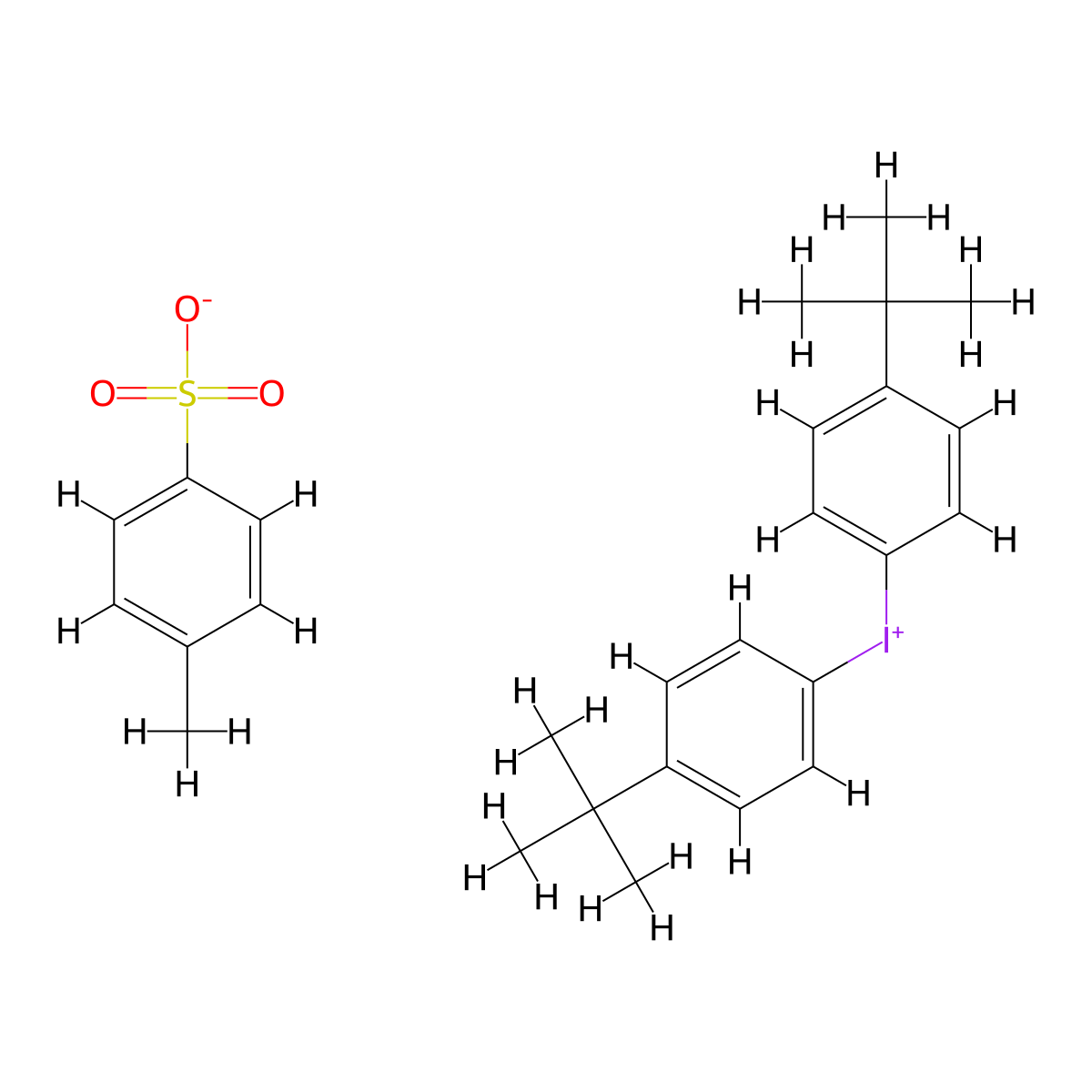 Bis(4-tert-butylphenyl)iodonium p-toluenesulfonate molecular structure, CAS 131717-99-2
