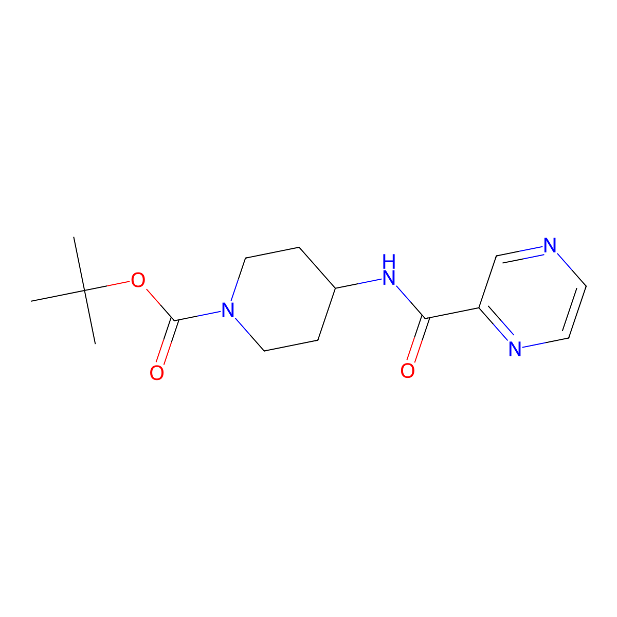 tert-Butyl 4-(pyrazine-2-carboxamido)piperidine-1-carboxylate molecular structure, CAS 1317244-80-6