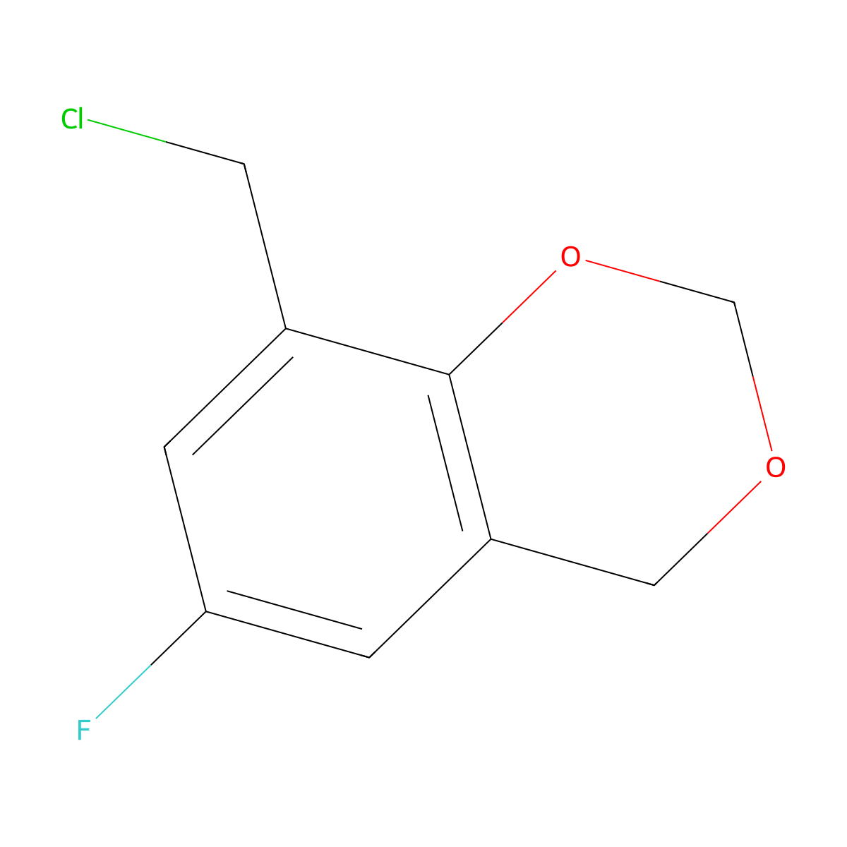 8-Chloromethyl-6-fluoro-4H-benzo(1,3)dioxine molecular structure, CAS 131728-94-4