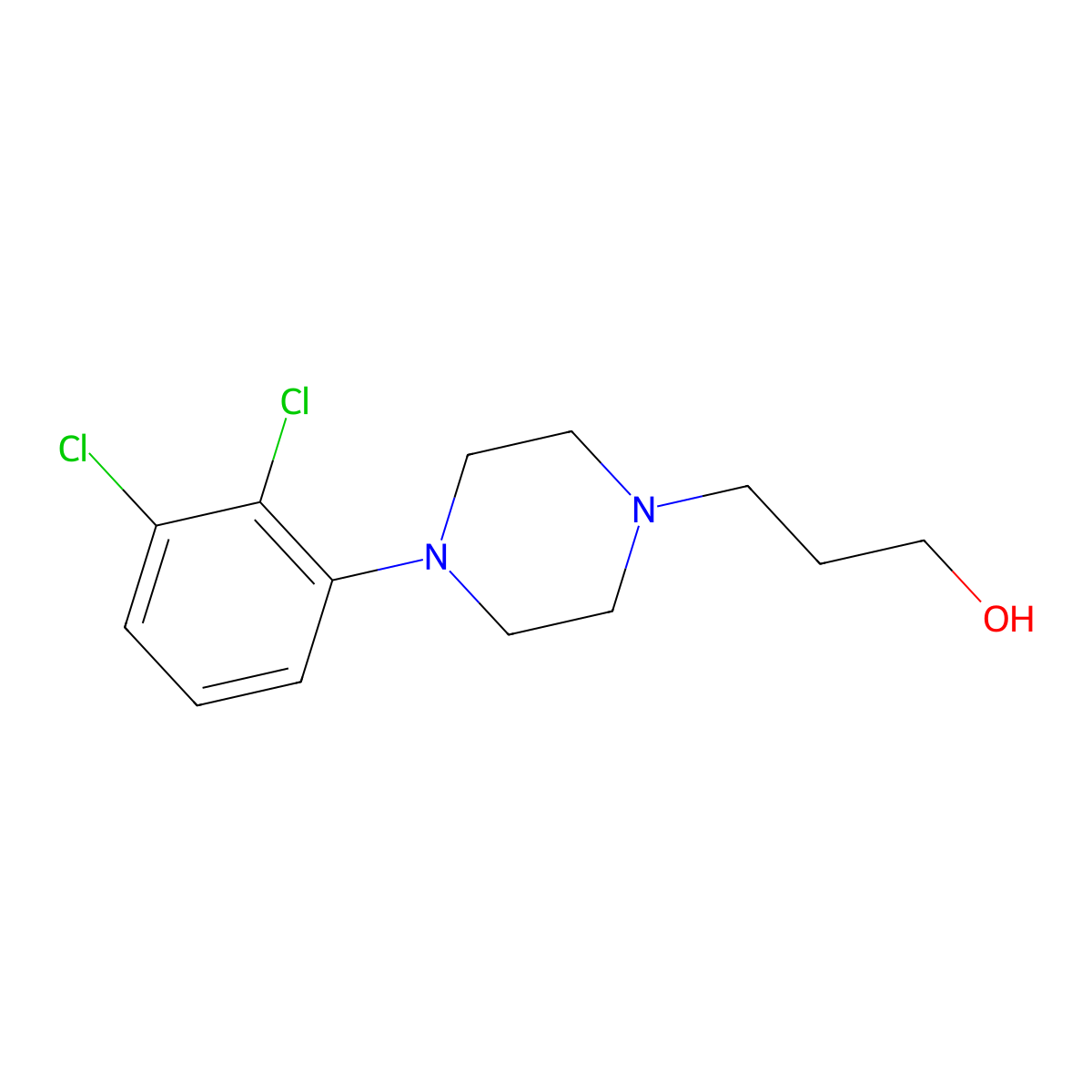 3-[4-(2,3-Dichlorophenyl)piperazin-1-yl]propan-1-ol molecular structure, CAS 131732-09-7