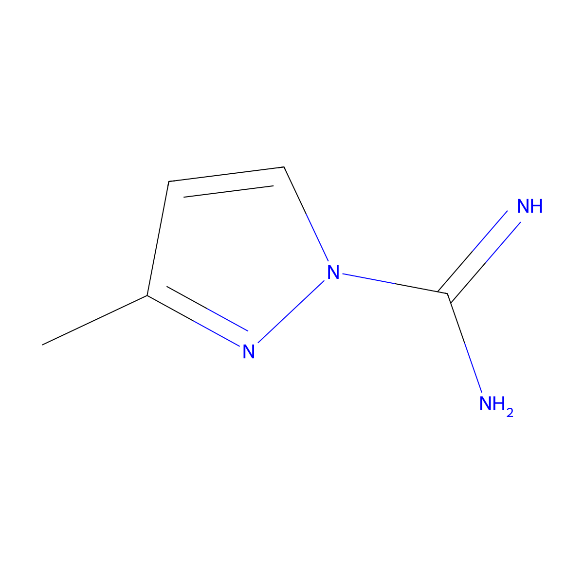 3-methyl-1H-pyrazole-1-carboximidamide molecular structure, CAS 131737-66-1