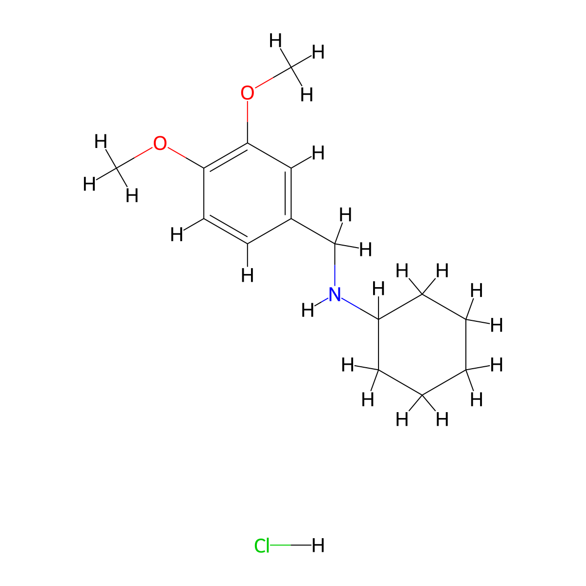 N-[(3,4-dimethoxyphenyl)methyl]cyclohexanamine hydrochloride molecular structure, CAS 13174-22-6