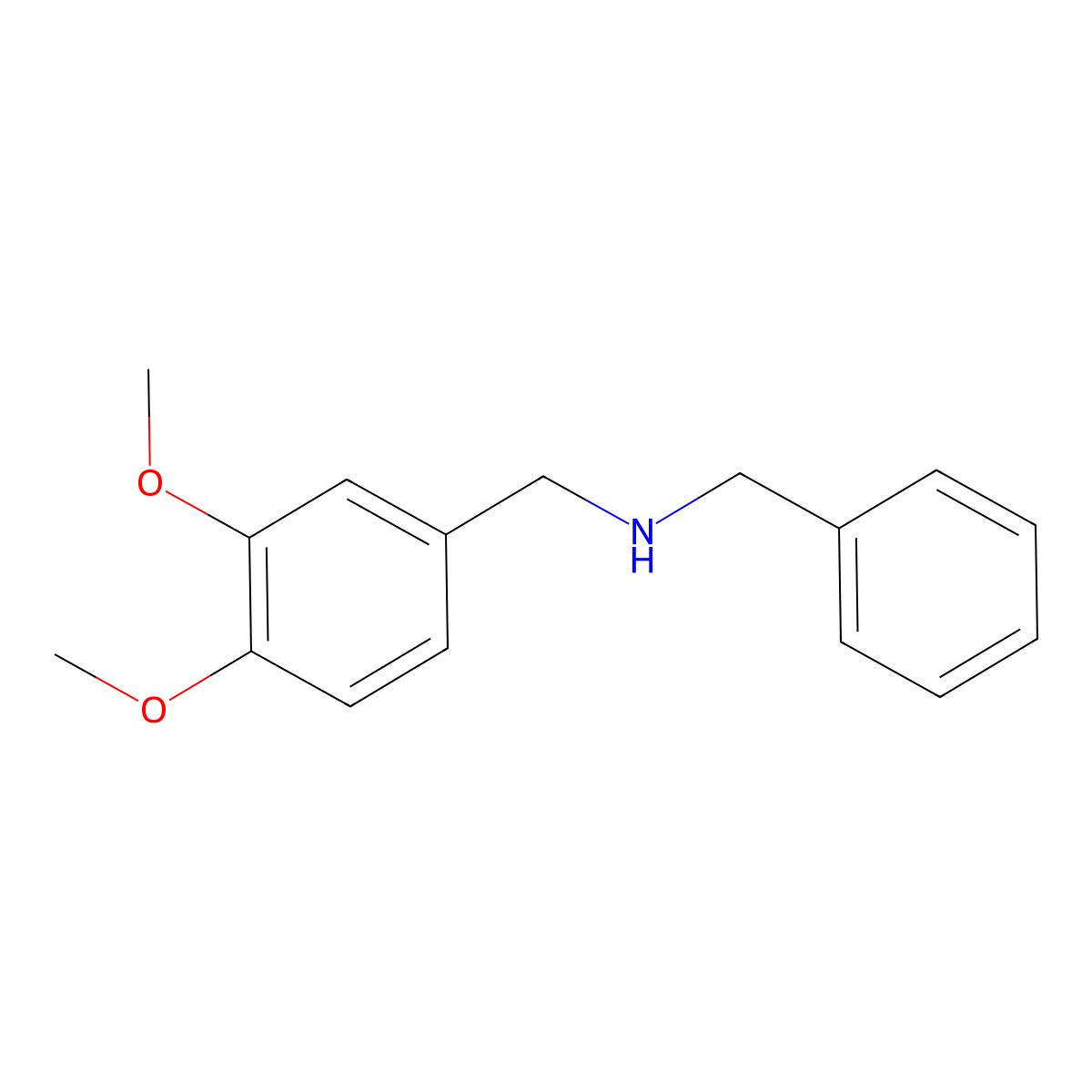 Benzyl-(3,4-dimethoxy-benzyl)-amine molecular structure, CAS 13174-24-8