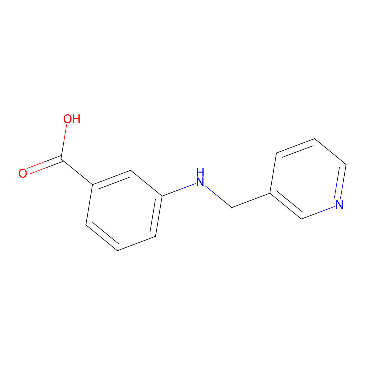 3-[(Pyridin-3-ylmethyl)-amino]-benzoic acid molecular structure, CAS 13174-37-3