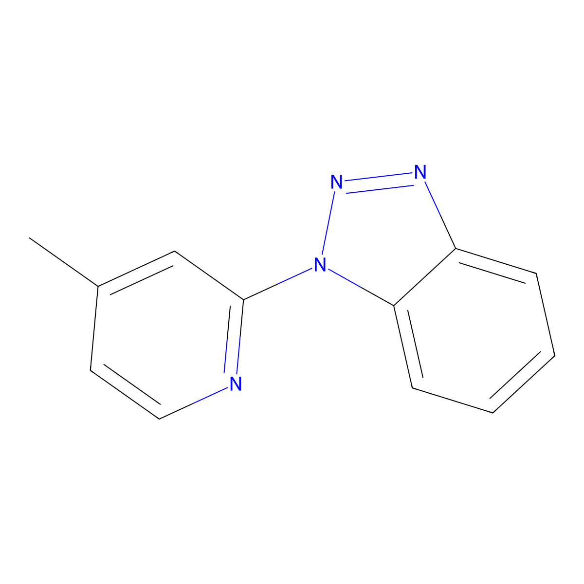 Benzotriazole, 1-(4-methylpyridin-2-yl)- molecular structure, CAS 13174-94-2