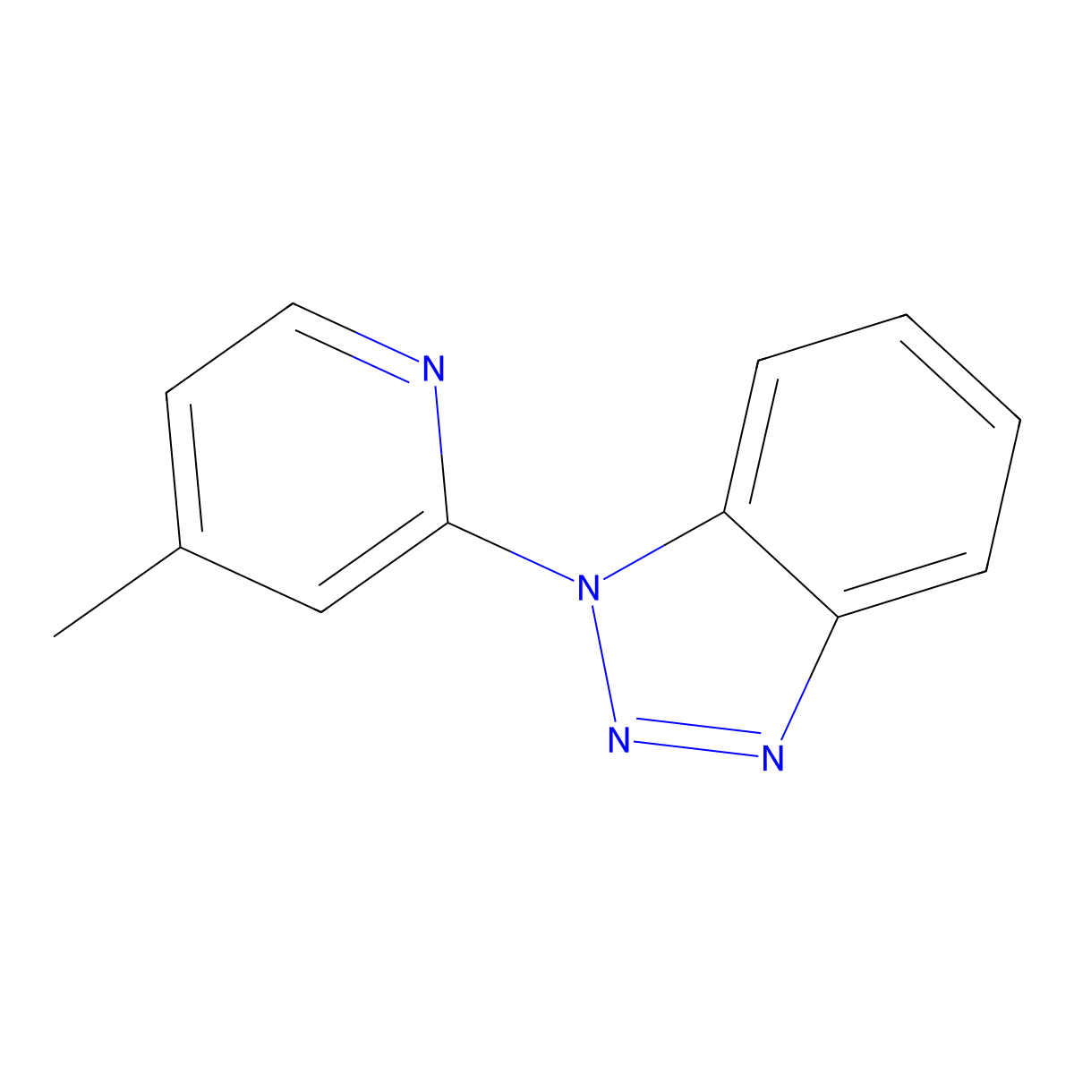 Benzotriazole, 1-(4-methylpyridin-2-yl)- molecular structure, CAS 13174-94-2