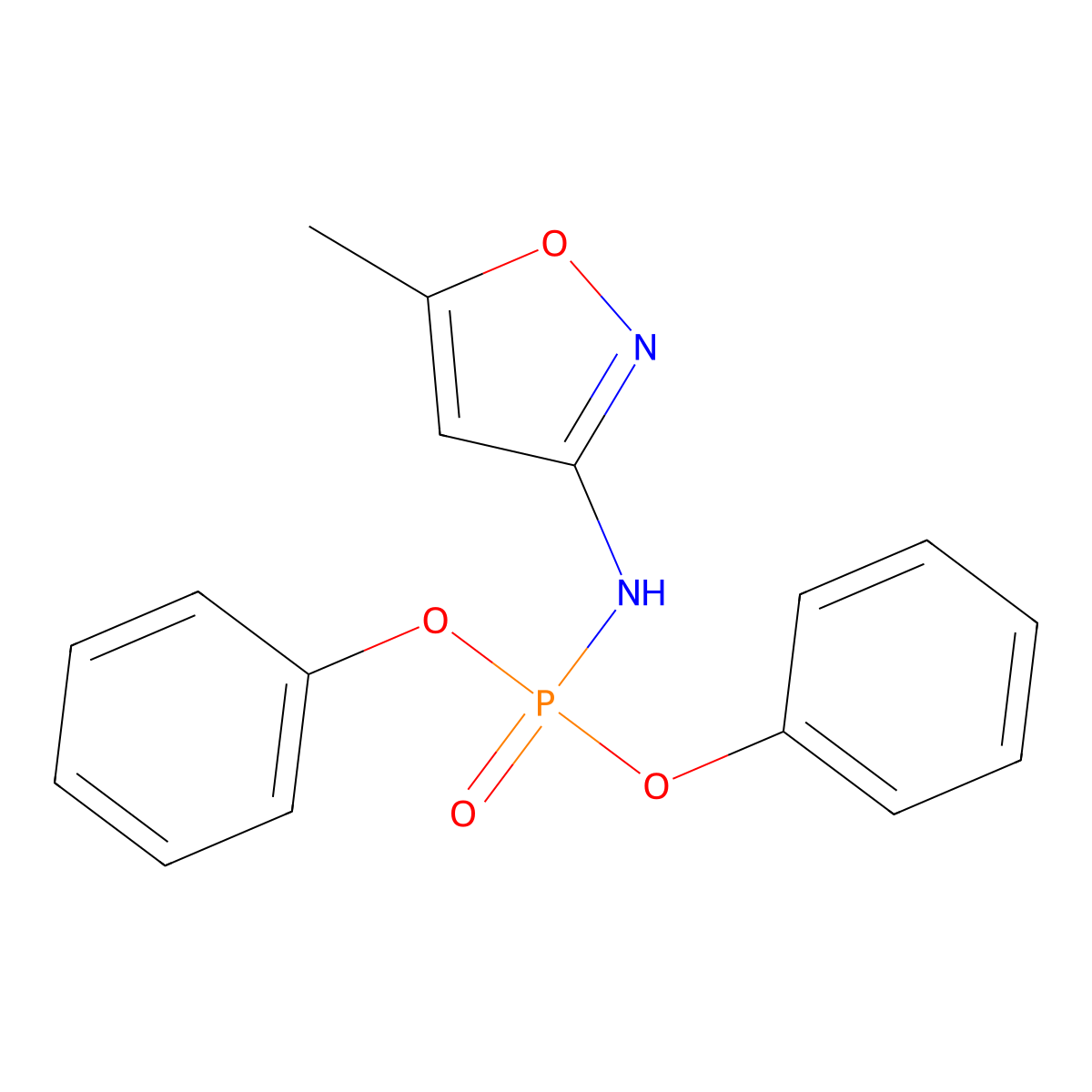 N-diphenoxyphosphoryl-5-methyl-1,2-oxazol-3-amine molecular structure, CAS 131746-25-3
