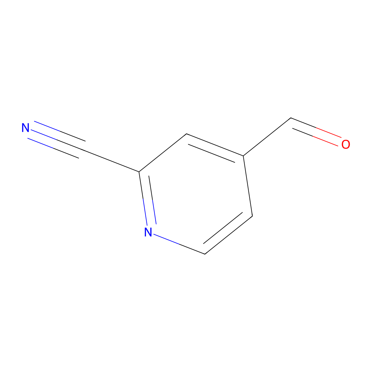 2-Cyanopyridine-4-Carboxaldehyde molecular structure, CAS 131747-70-1