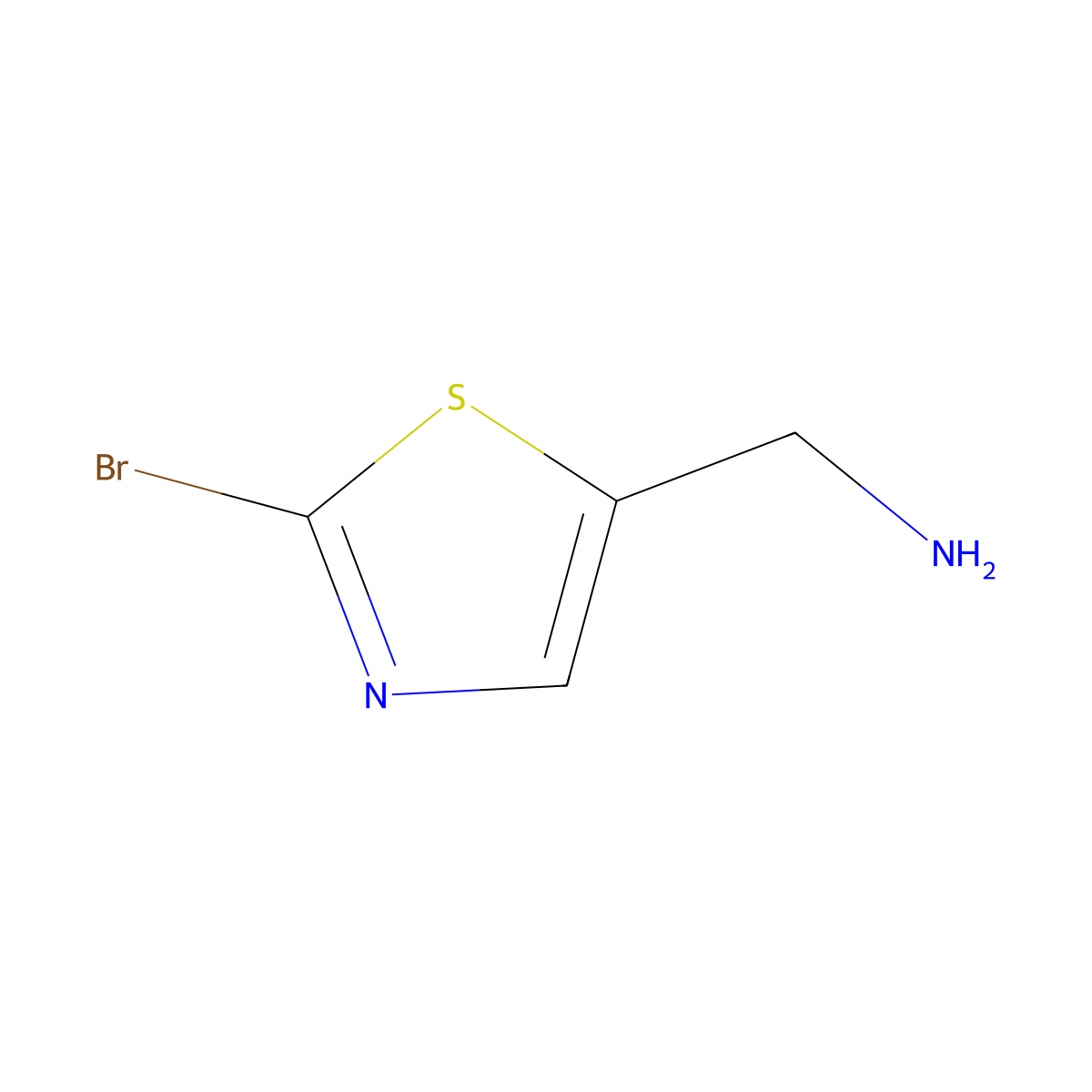 (2-Bromothiazol-5-yl)methanamine molecular structure, CAS 131748-92-0
