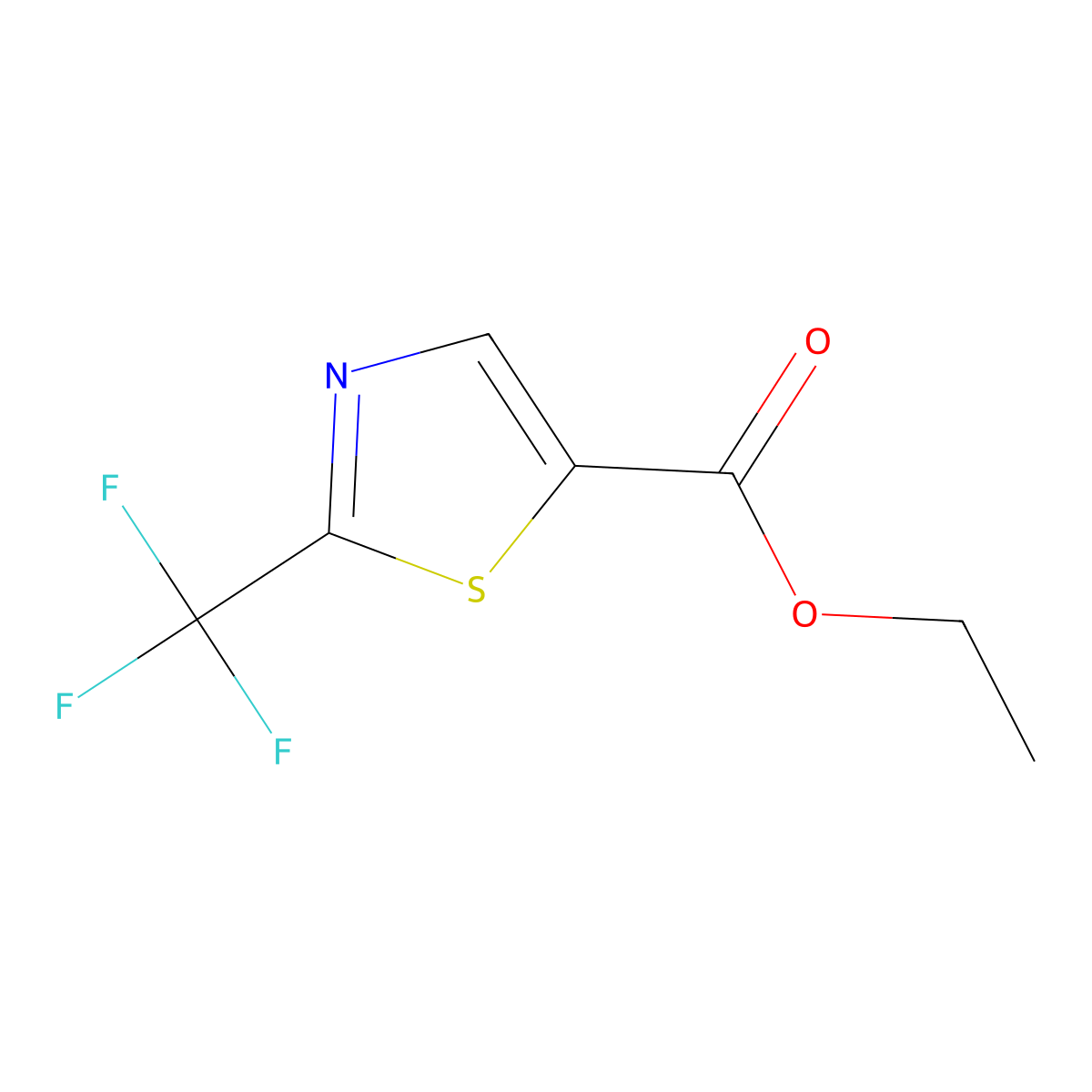 Ethyl 2-(trifluoromethyl)-1,3-thiazole-5-carboxylate molecular structure, CAS 131748-96-4