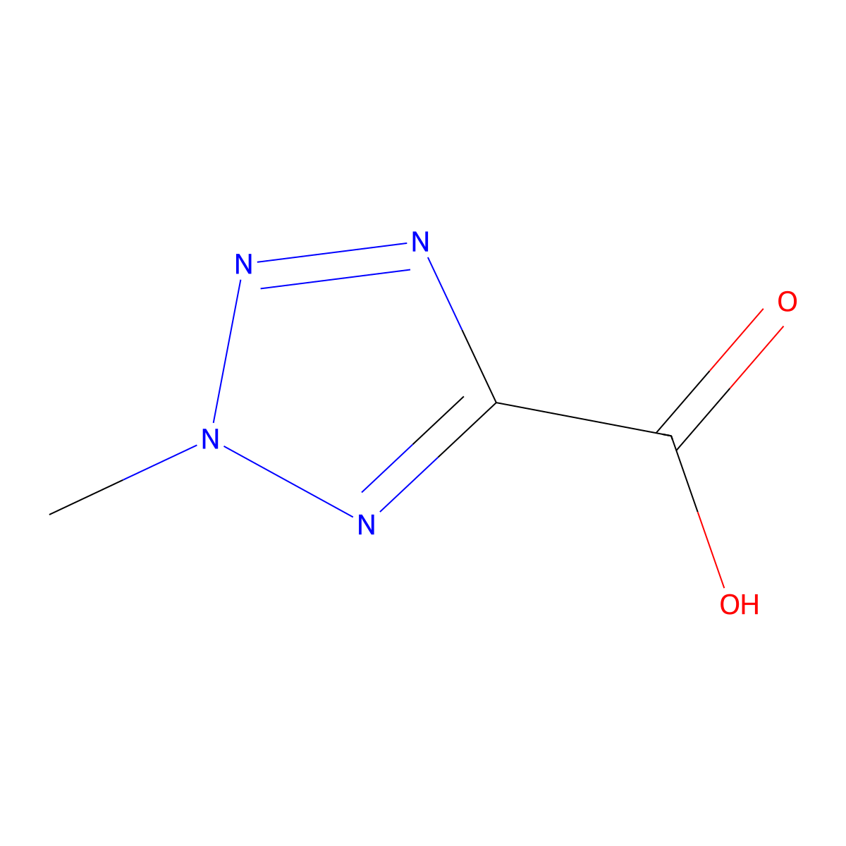2-methyl-2H-1,2,3,4-tetrazole-5-carboxylic acid molecular structure, CAS 13175-00-3
