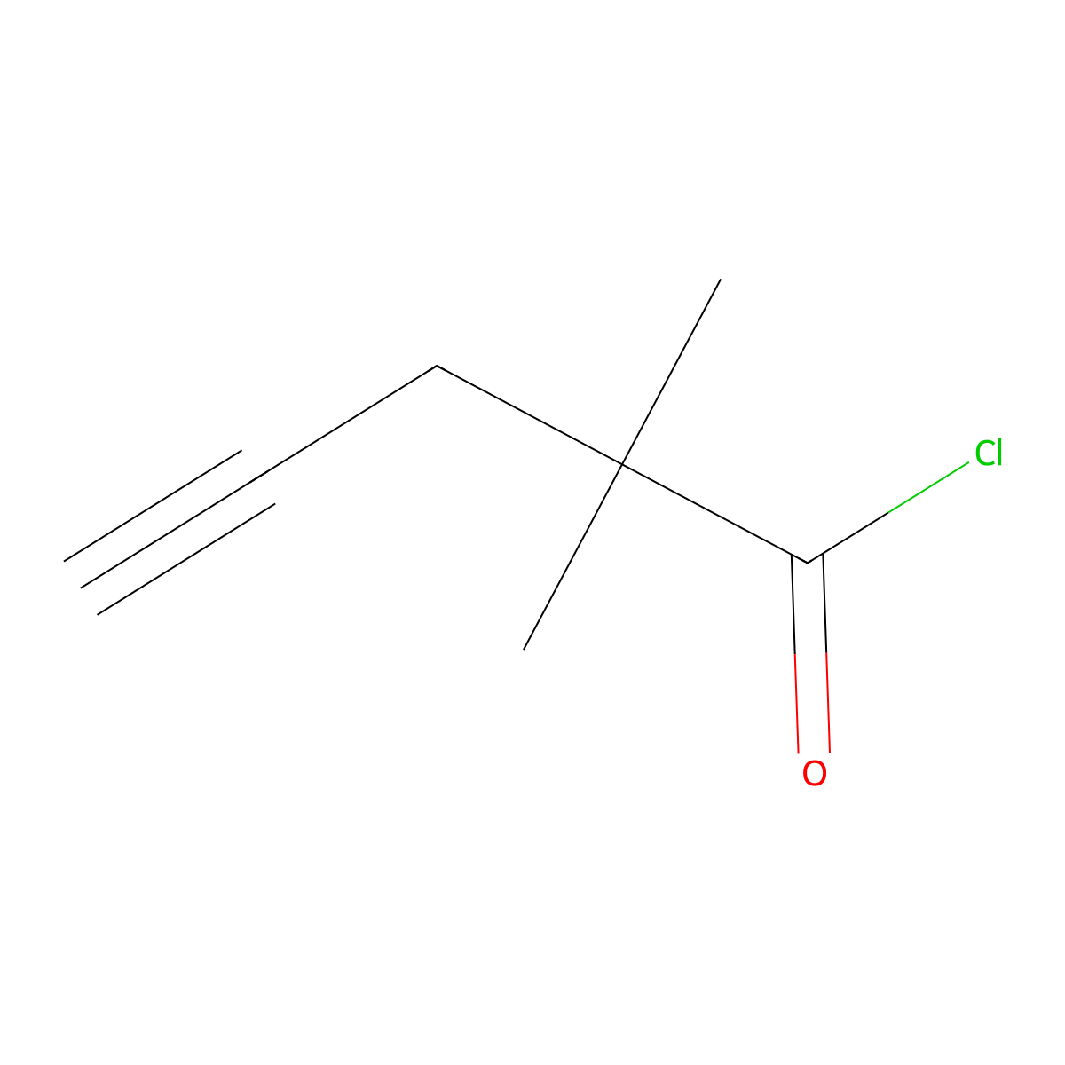 2,2-Dimethylpent-4-ynoyl chloride molecular structure, CAS 131752-83-5