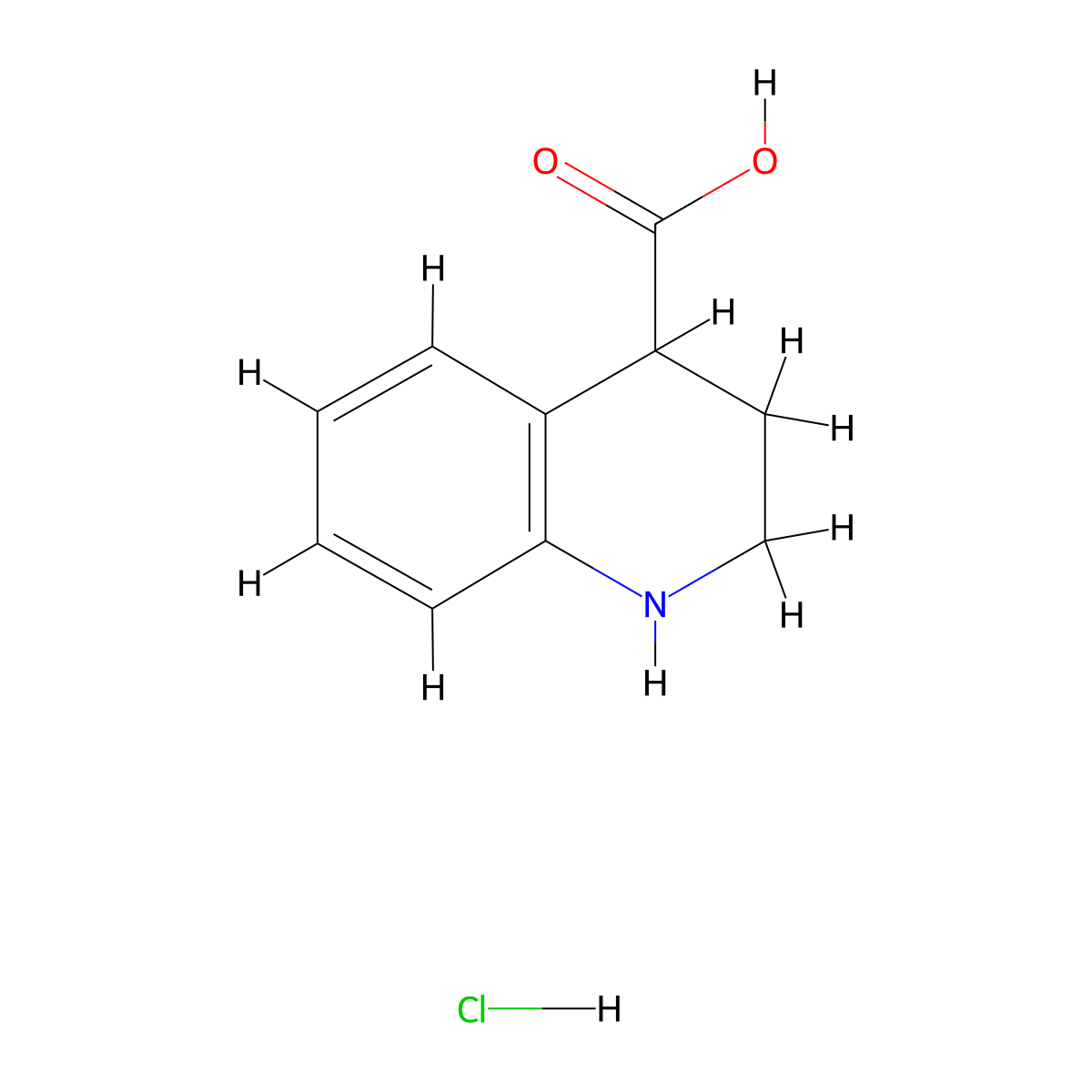 1,2,3,4-Tetrahydroquinoline-4-carboxylic acid hydrochloride molecular structure, CAS 131753-22-5