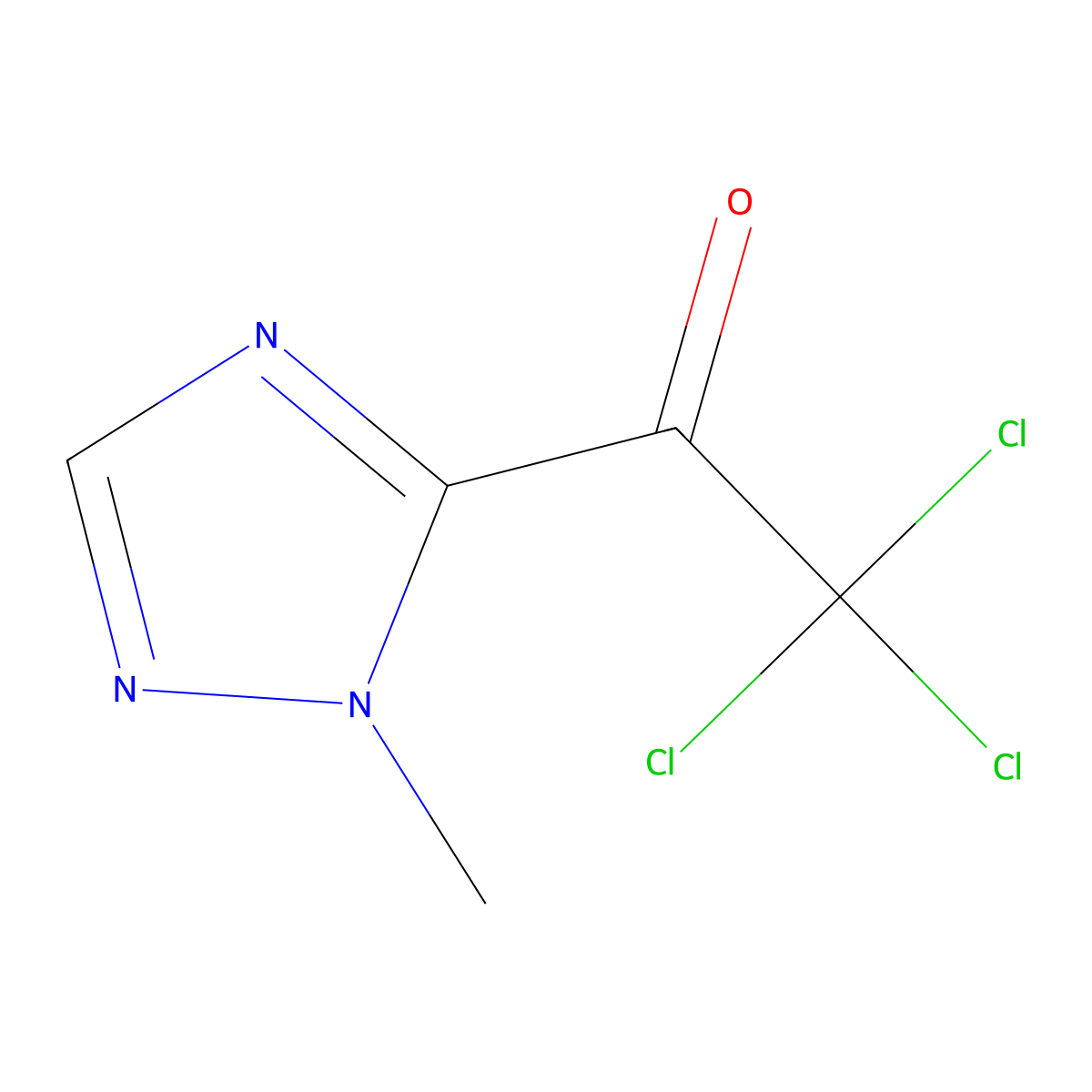 2,2,2-Trichloro-1-(1-methyl-1H-1,2,4-triazol-5-yl)ethanone molecular structure, CAS 131758-17-3