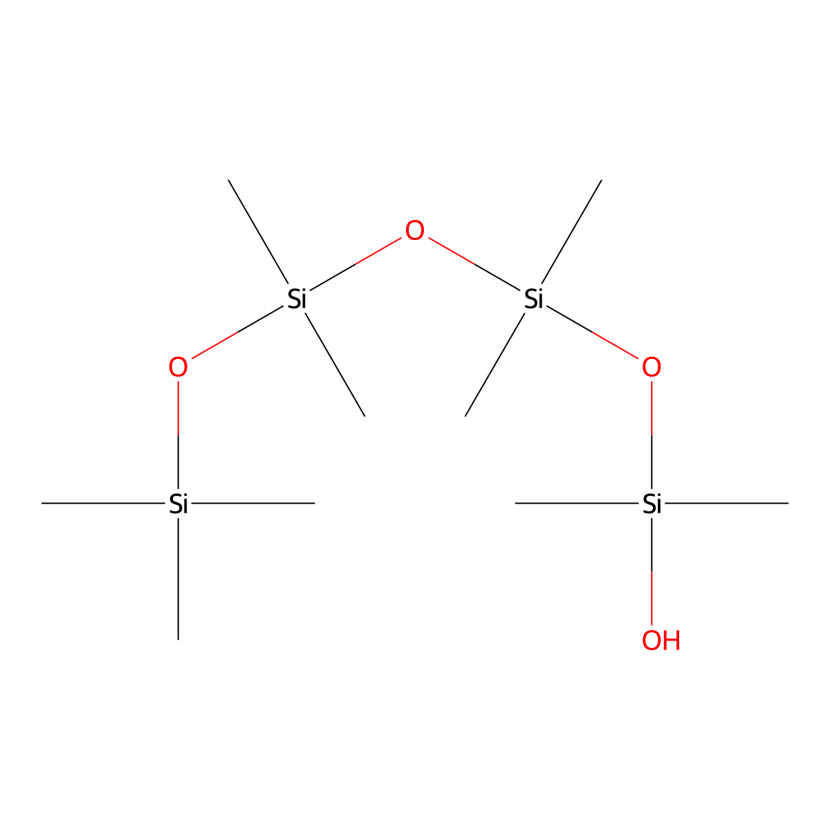 1,1,3,3,5,5,7,7,7-Nonamethyltetrasiloxanol molecular structure, CAS 13176-69-7