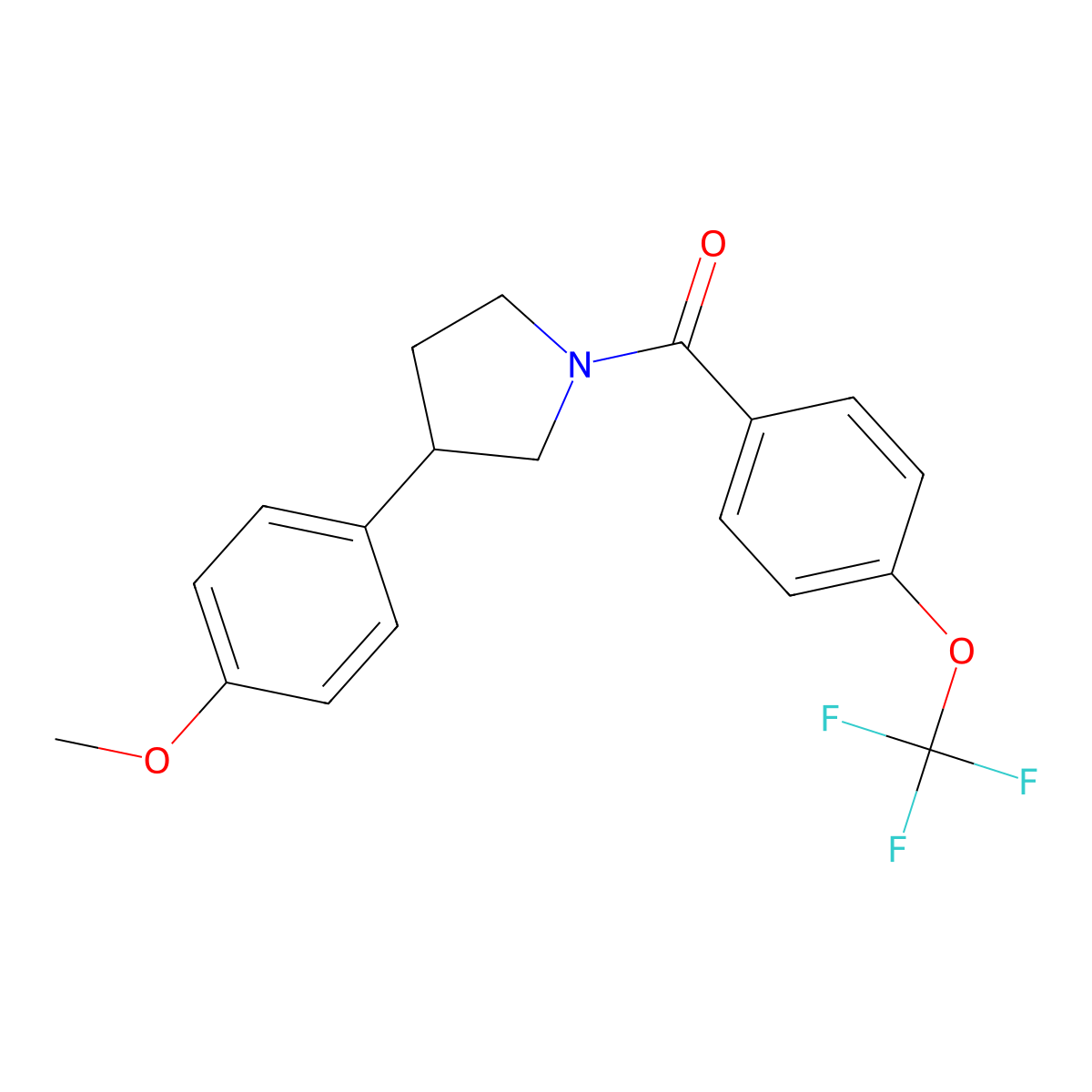 (3-(4-Methoxyphenyl)pyrrolidin-1-yl)(4-(trifluoromethoxy)phenyl)methanone molecular structure, CAS 1317617-32-5