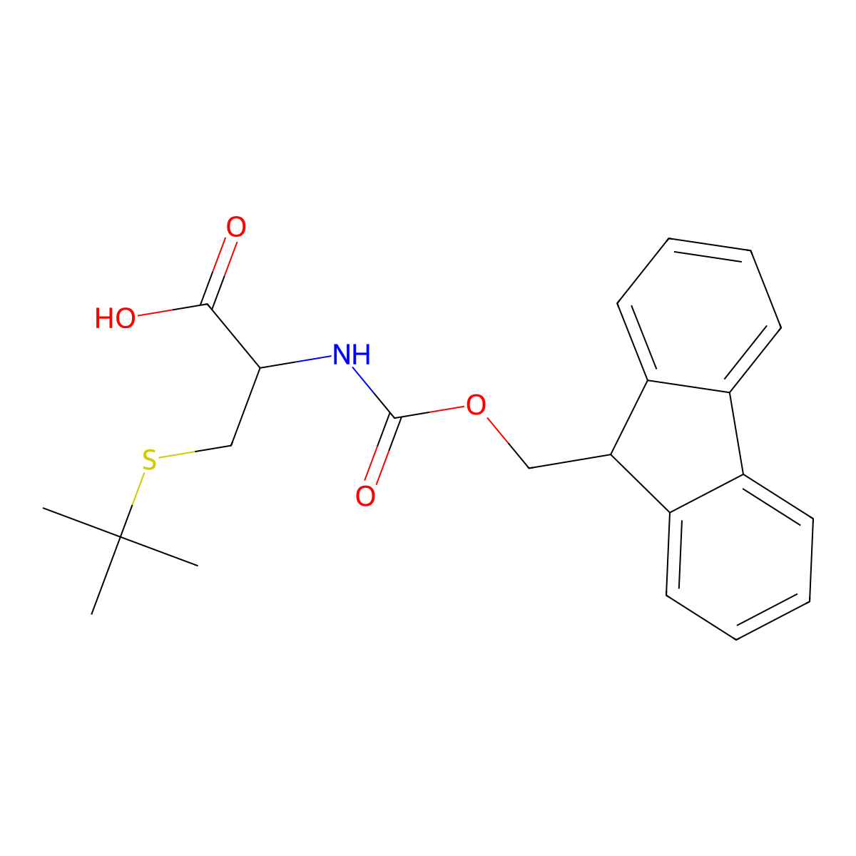 Fmoc-D-cys(tbu)-OH molecular structure, CAS 131766-22-8