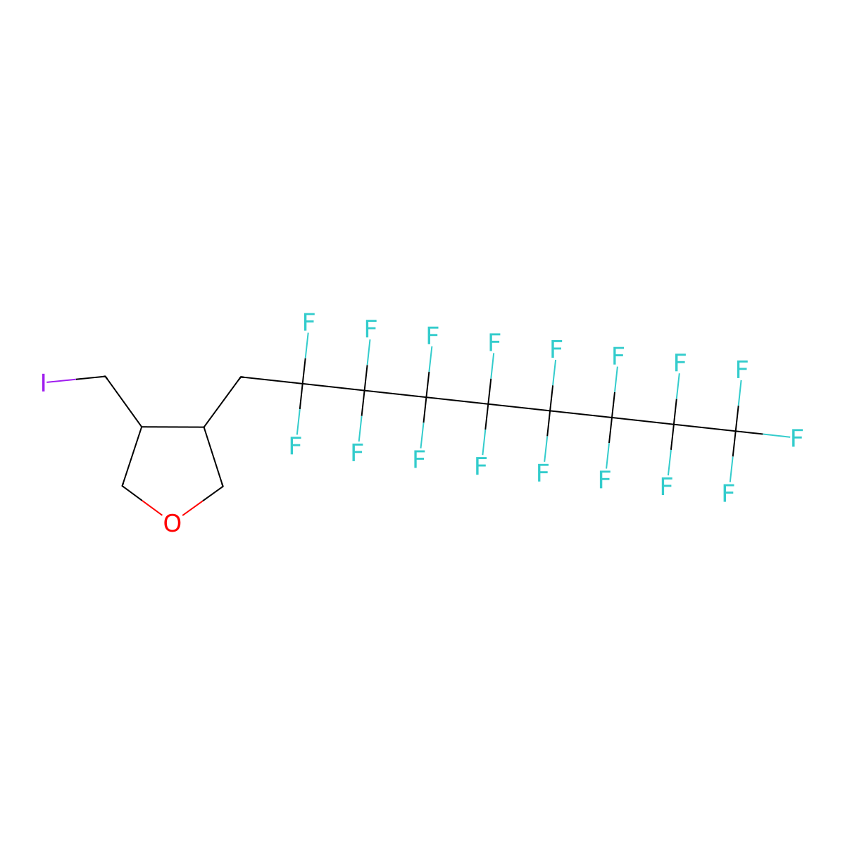 3-(2,2,3,3,4,4,5,5,6,6,7,7,8,8,9,9,9-Heptadecafluorononyl)-4-(iodomethyl)oxolane molecular structure, CAS 131771-31-8