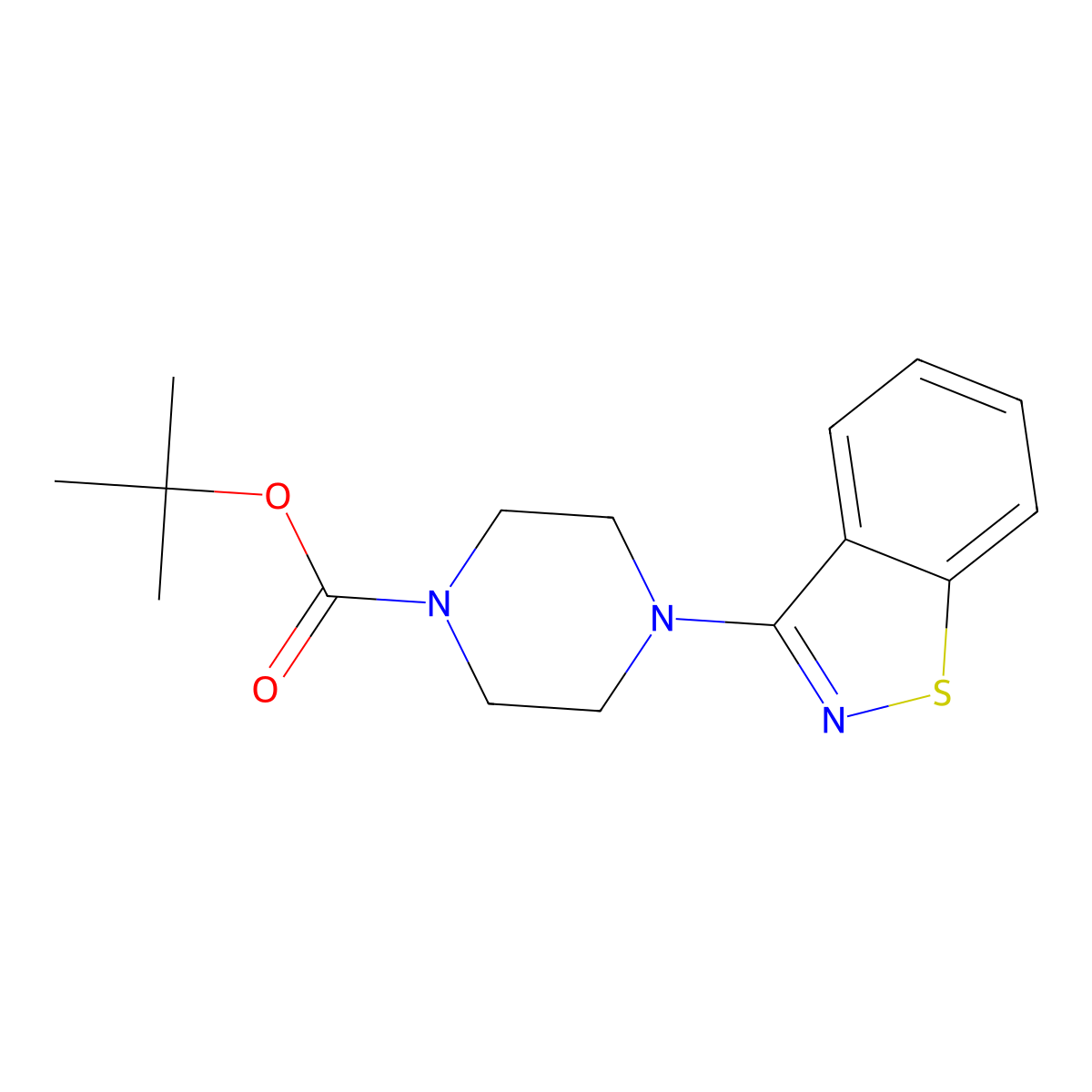 tert-Butyl 4-(benzo[d]isothiazol-3-yl)piperazine-1-carboxylate molecular structure, CAS 131779-46-9