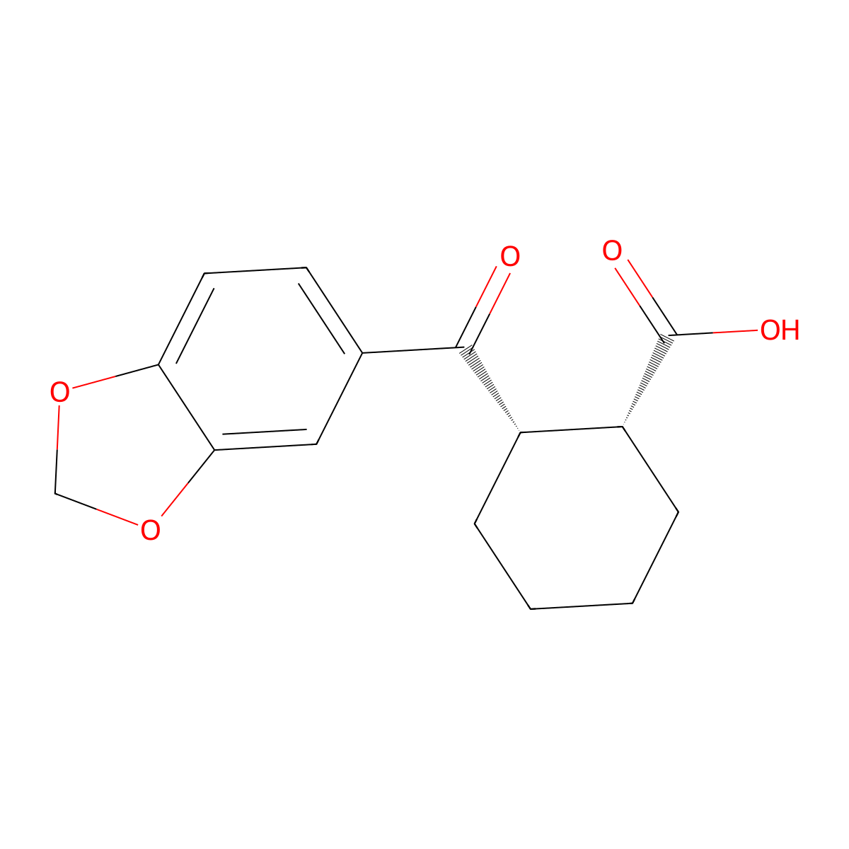 cis-2-(Benzo[d][1,3]dioxole-5-carbonyl)cyclohexanecarboxylic acid molecular structure, CAS 131779-79-8