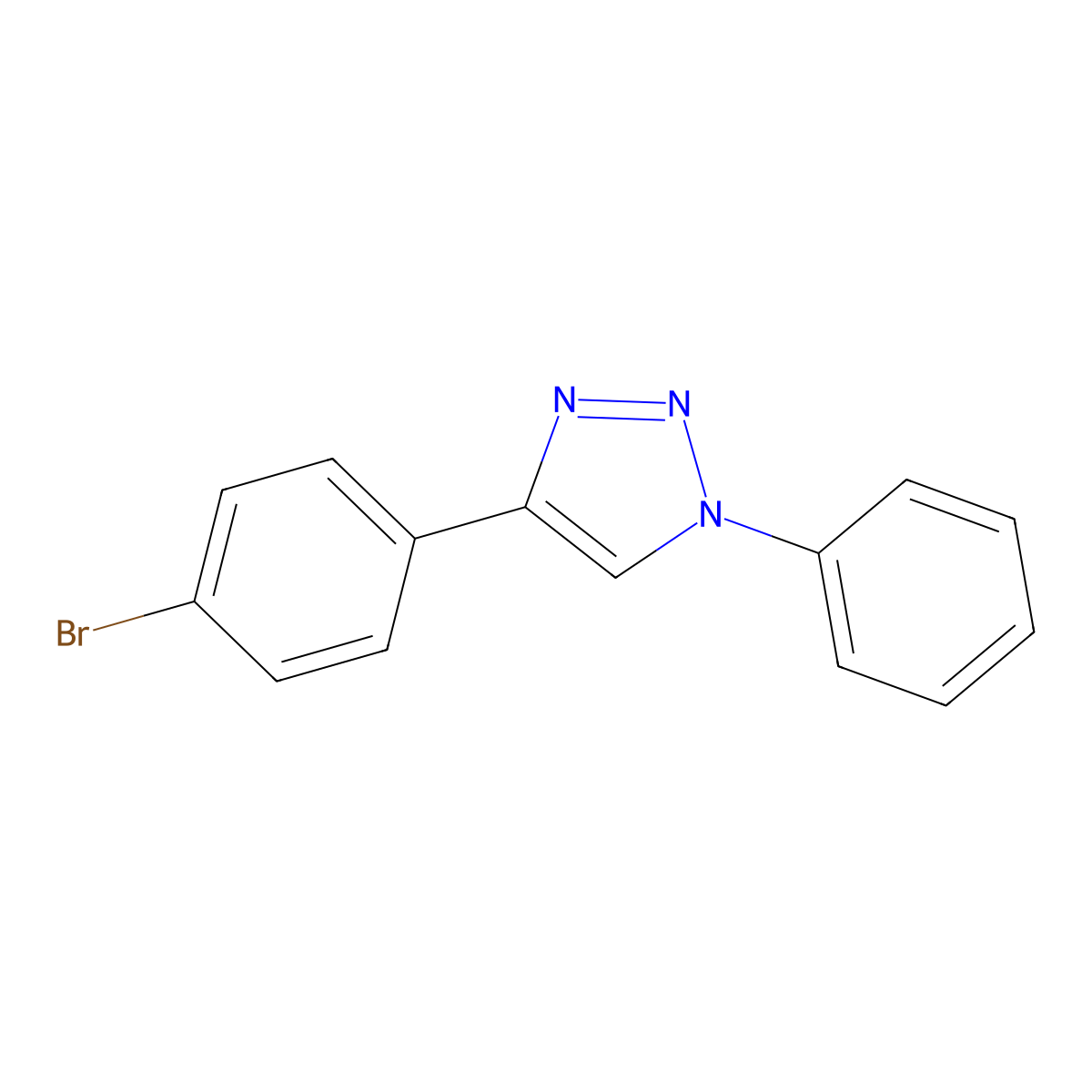 4-(4-Bromophenyl)-1-phenyl-1H-1,2,3-triazole molecular structure, CAS 13178-00-2
