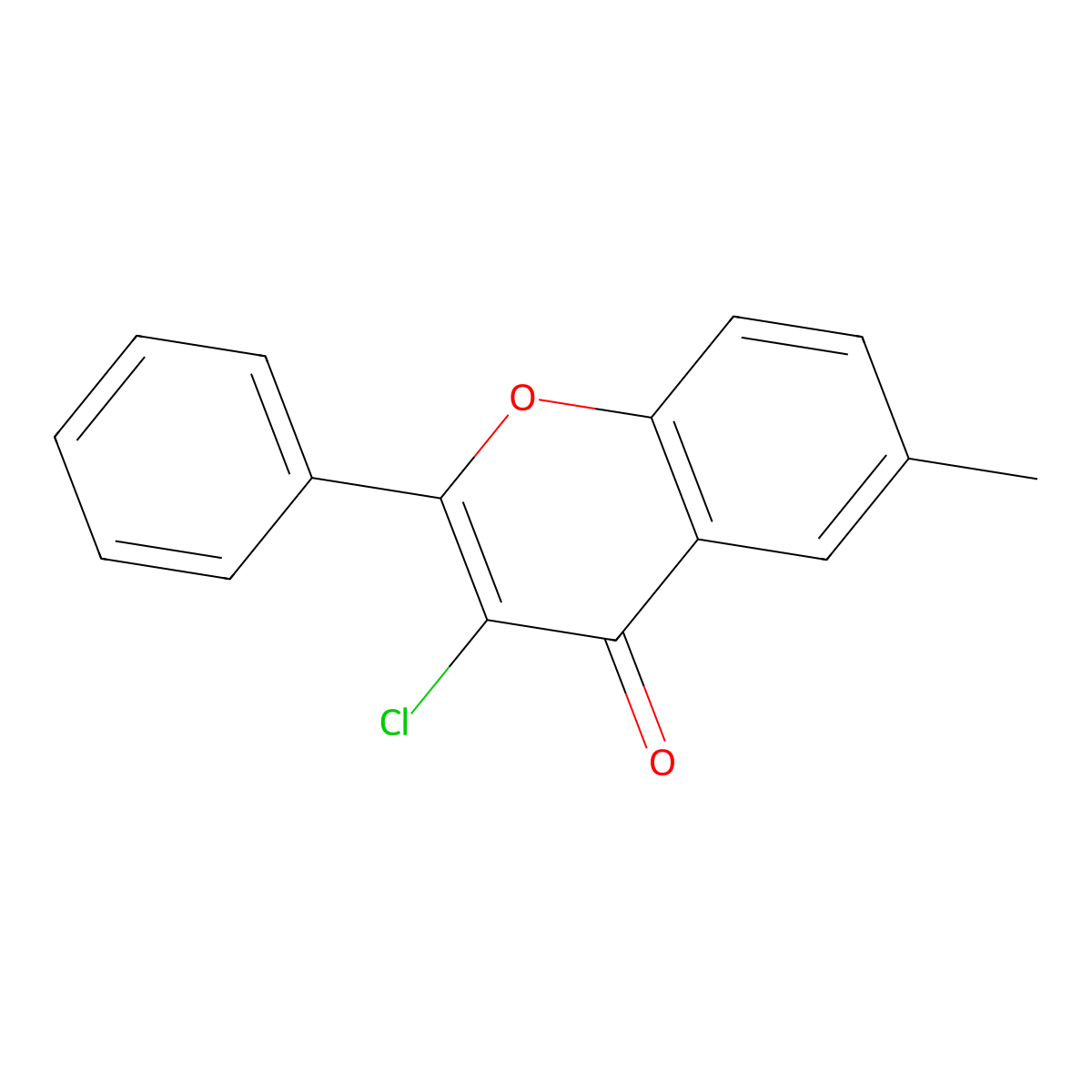 3-chloro-6-methyl-2-phenyl-4H-chromen-4-one molecular structure, CAS 13178-99-9