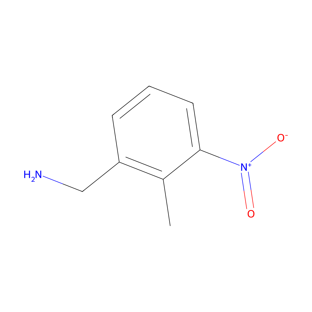 (2-Methyl-3-nitrophenyl)methanamine molecular structure, CAS 131780-96-6