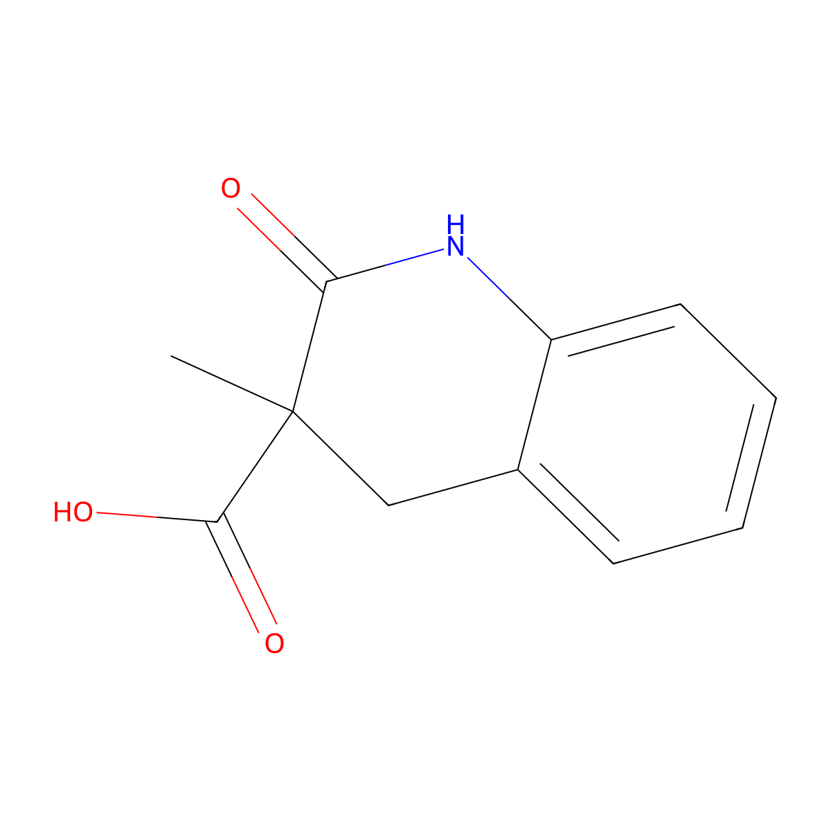3-Methyl-2-oxo-1,2,3,4-tetrahydroquinoline-3-carboxylic acid molecular structure, CAS 131781-59-4