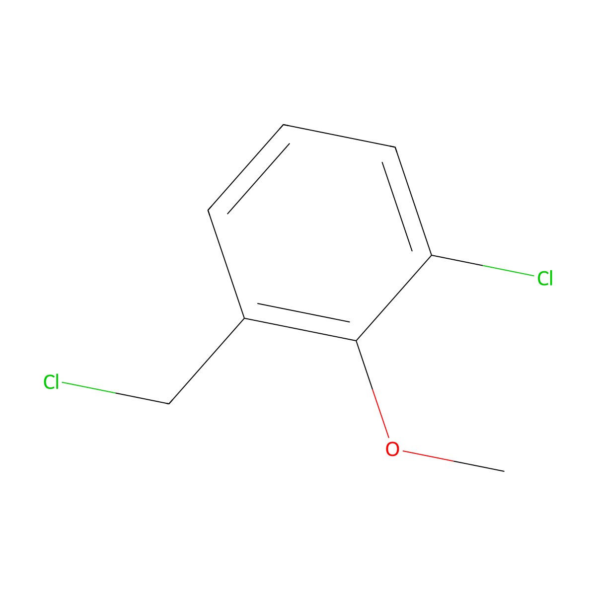 1-Chloro-3-(chloromethyl)-2-methoxybenzene molecular structure, CAS 131782-41-7