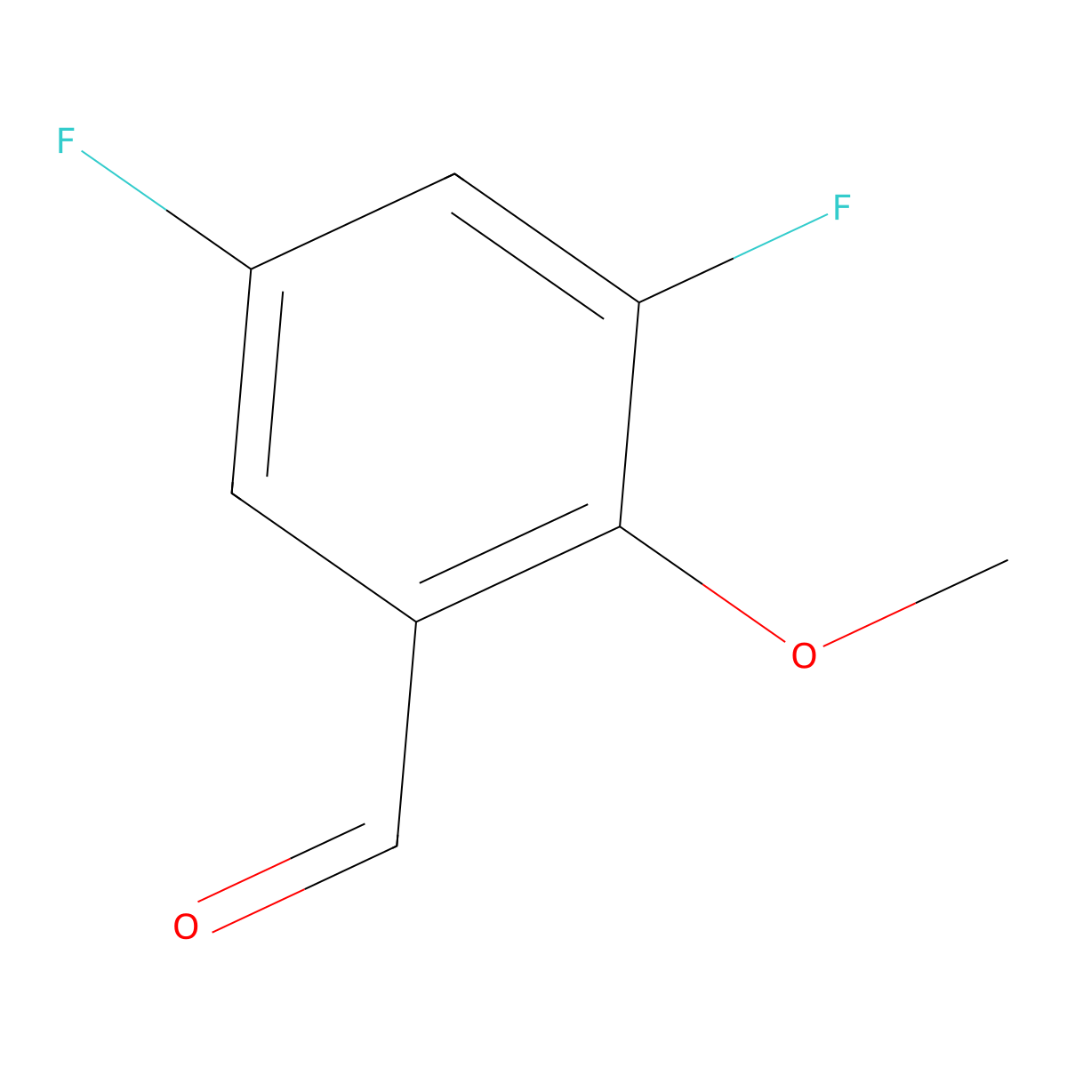 3,5-Difluoro-2-methoxybenzaldehyde molecular structure, CAS 131782-50-8