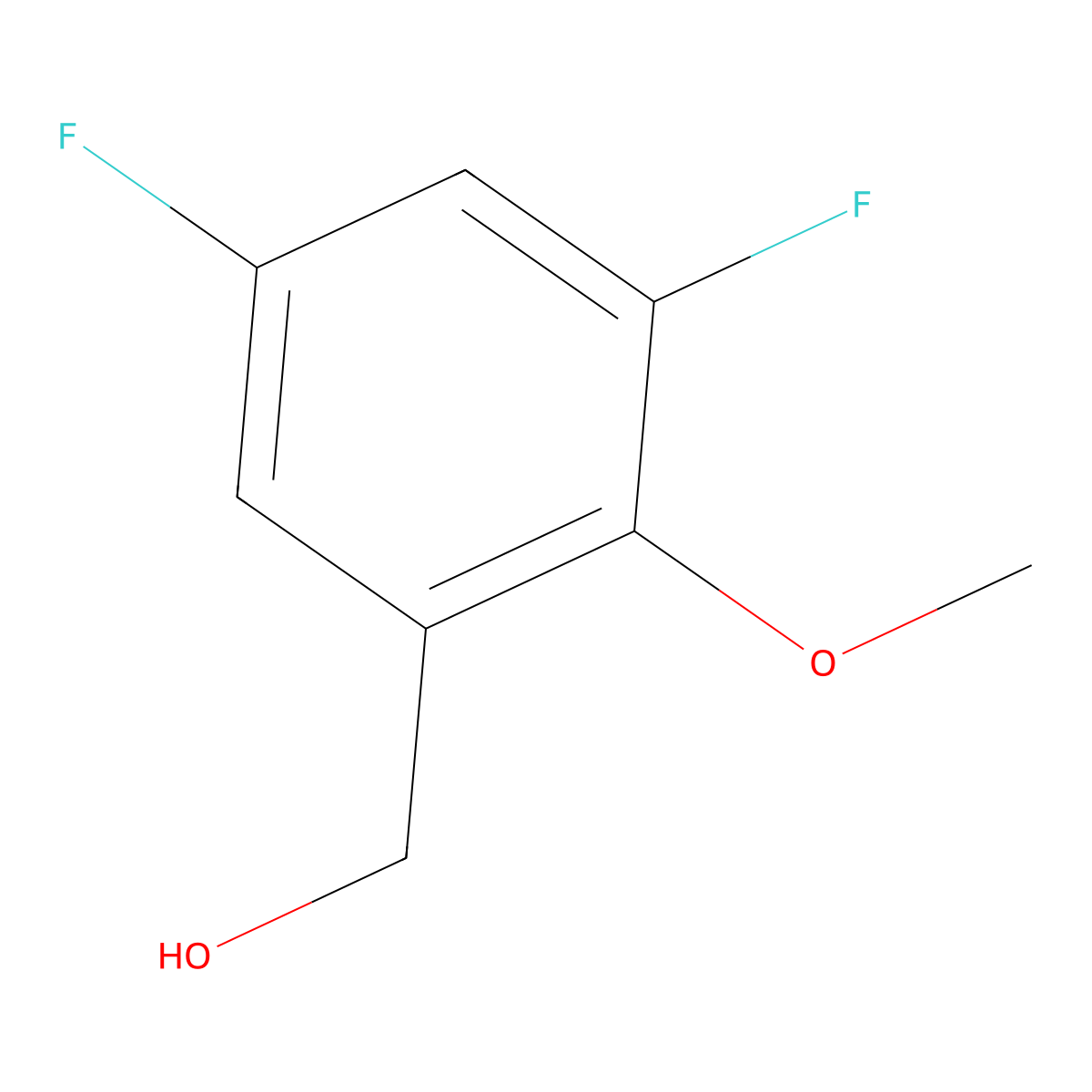 (3,5-Difluoro-2-methoxyphenyl)methanol molecular structure, CAS 131782-51-9