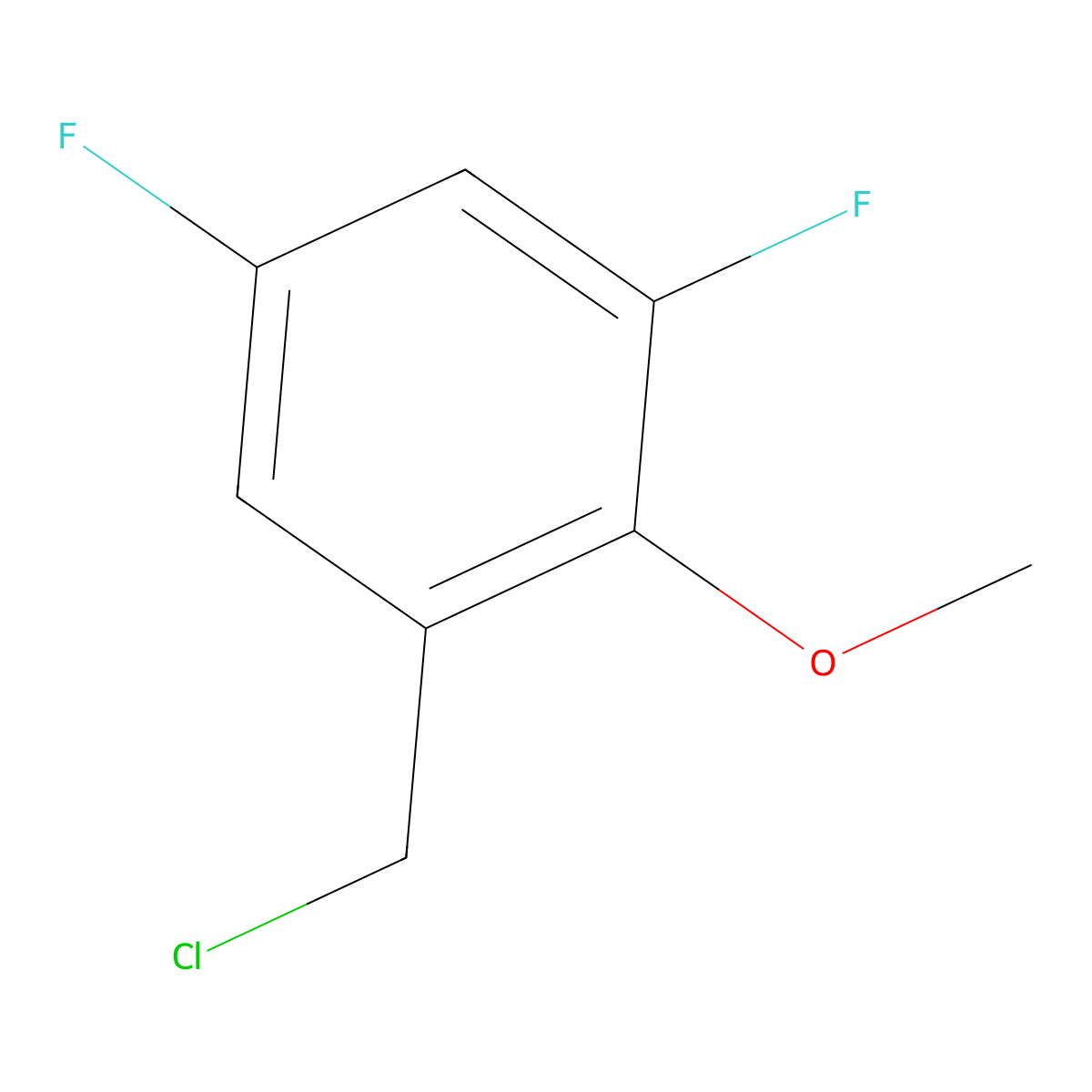 3,5-Difluoro-2-methoxybenzyl chloride molecular structure, CAS 131782-52-0