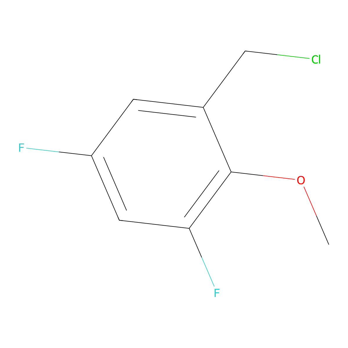 3,5-Difluoro-2-methoxybenzyl chloride molecular structure, CAS 131782-52-0