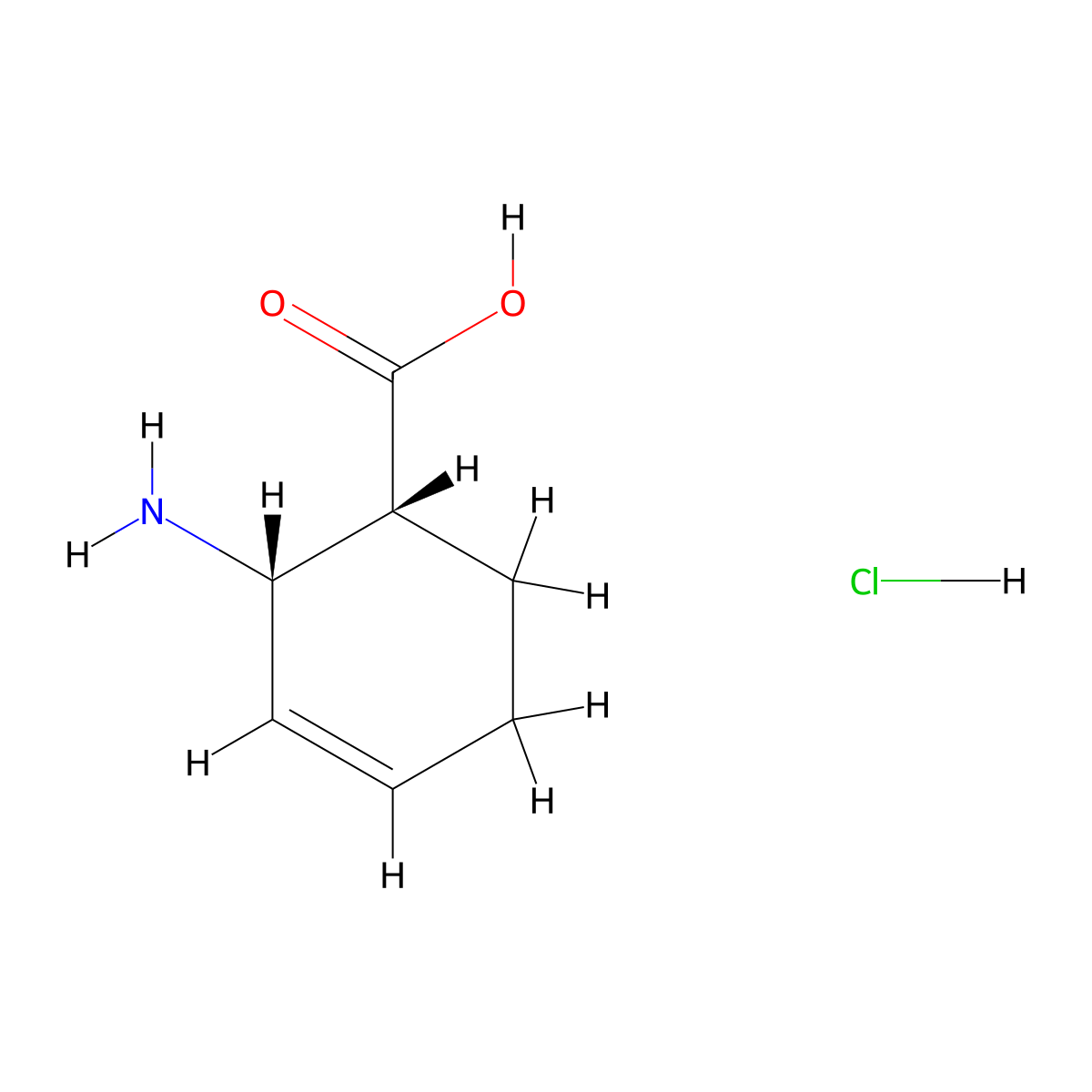 cis-2-Amino-3-cyclohexene-1-carboxylic acid hydrochloride molecular structure, CAS 131783-54-5