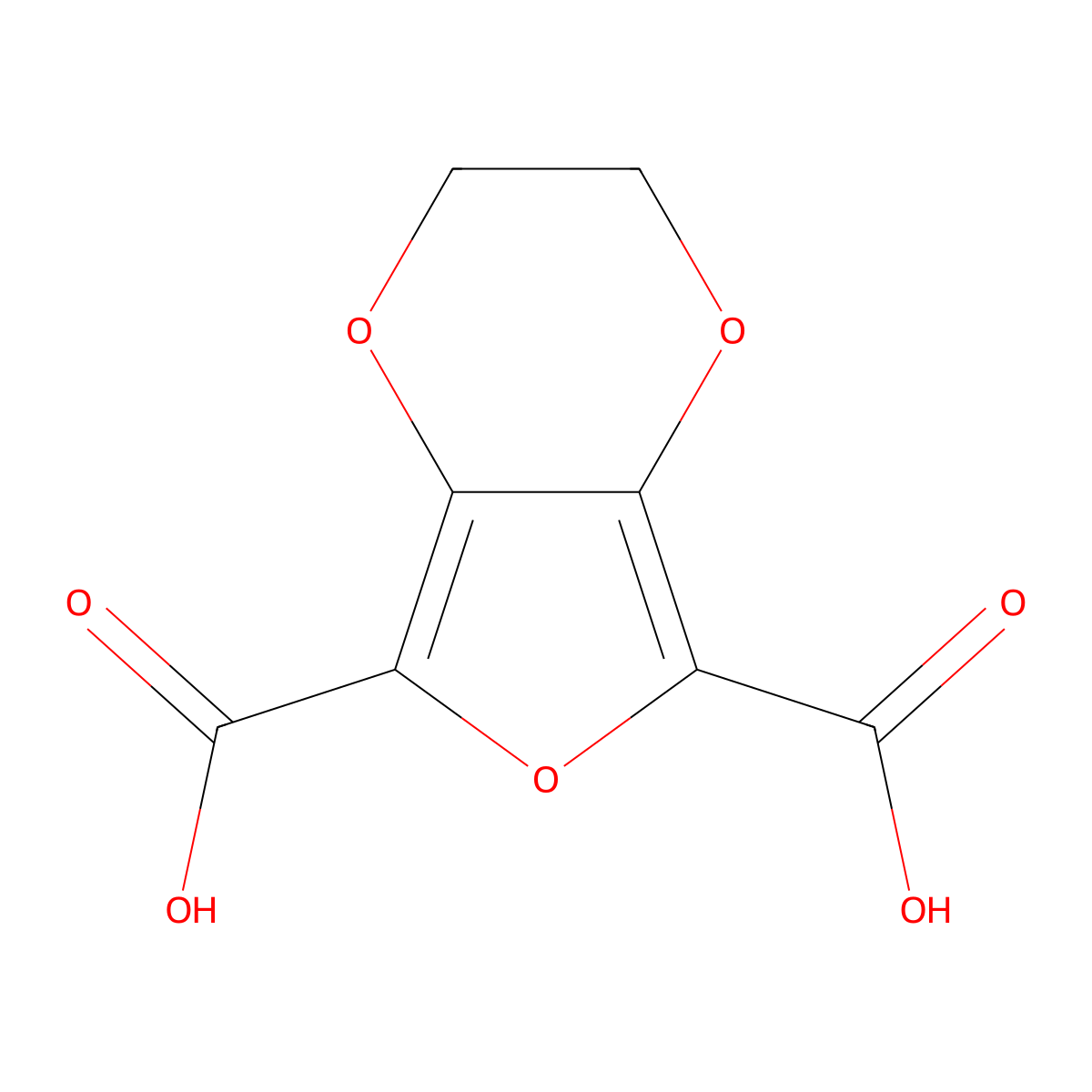 2,3-Dihydrofuro[3,4-b][1,4]dioxine-5,7-dicarboxylic acid molecular structure, CAS 131785-76-7