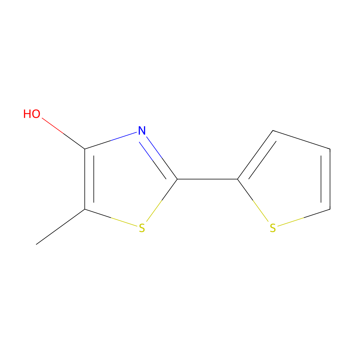 2-(2-Thienyl)-4-hydroxy-5-methylthiazole molecular structure, CAS 131786-51-1