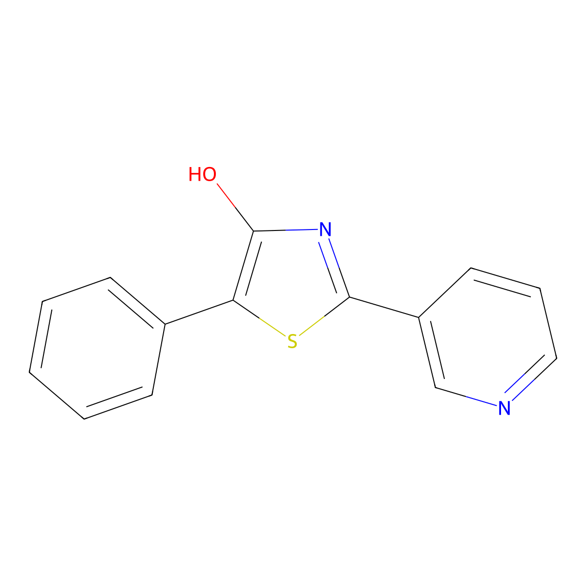 5-Phenyl-2-(3-pyridinyl)-1,3-thiazol-4-ol molecular structure, CAS 131786-81-7