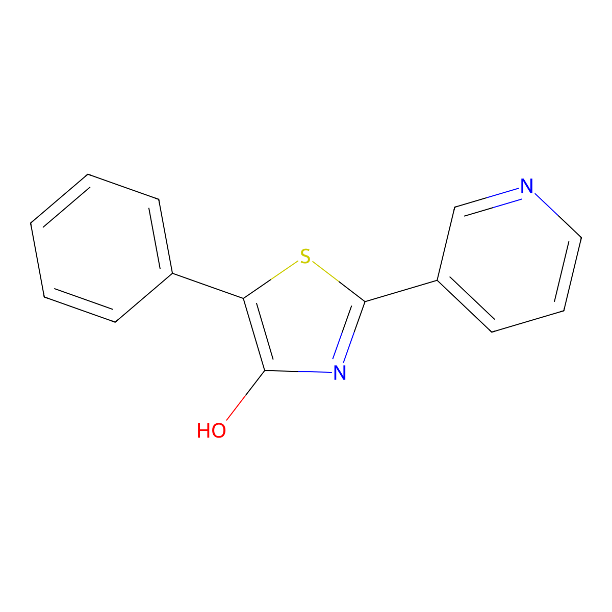5-Phenyl-2-(3-pyridinyl)-1,3-thiazol-4-ol molecular structure, CAS 131786-81-7