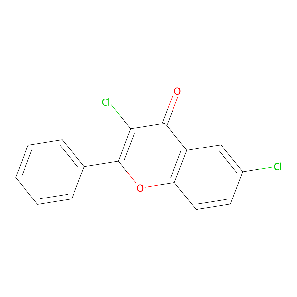 3,6-Dichloro-2-phenyl-4h-chromen-4-one molecular structure, CAS 13179-00-5